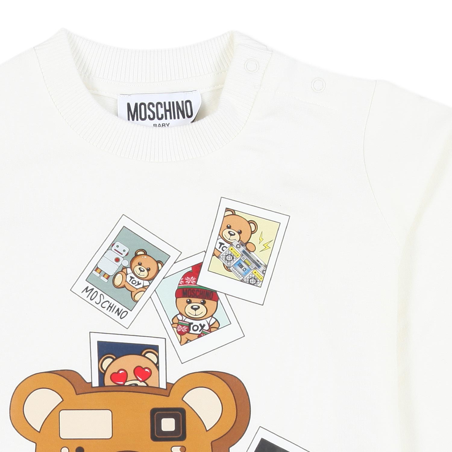 FELPA BABY BIANCA CON STAMPE TEDDY BEAR - annameglio.com abbigliamento moda