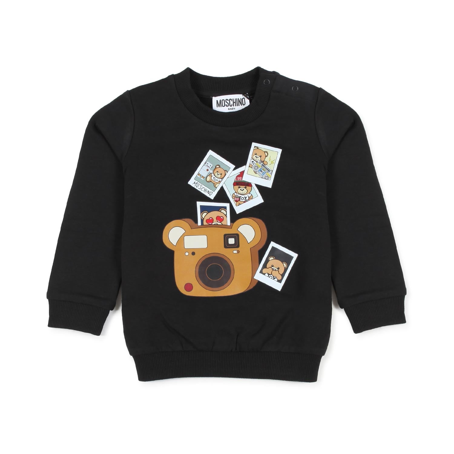FELPA BABY NERA CON STAMPE TEDDY BEAR - annameglio.com abbigliamento moda