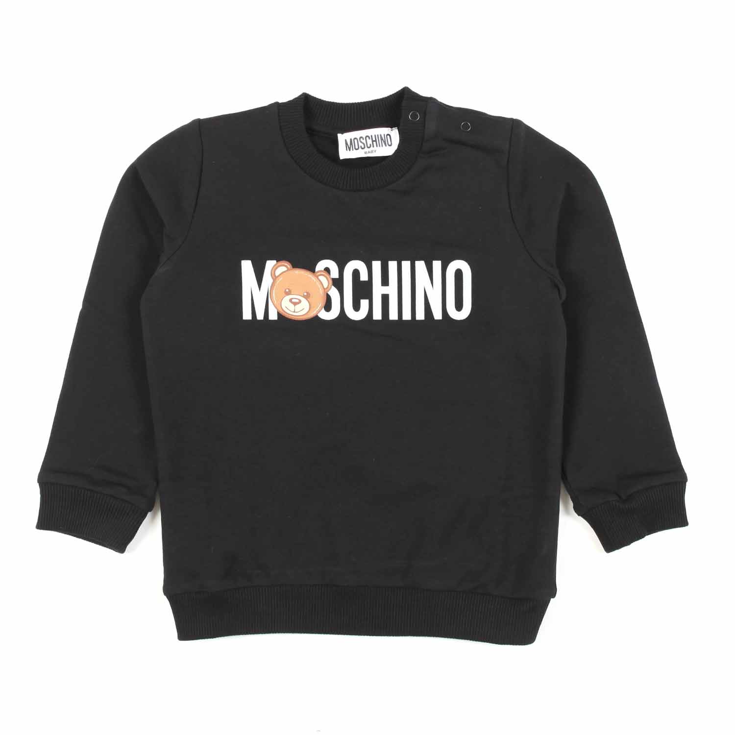 FELPA BABY NERA CON LOGO TEDDY BEAR - annameglio.com abbigliamento moda