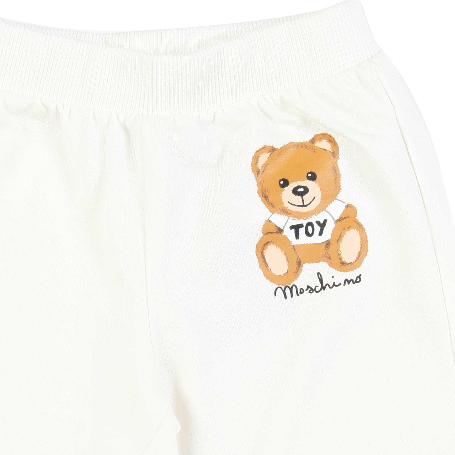 PANTALONE BABY IN FELPA BIANCO CON TEDDY BEAR - annameglio.com abbigliamento moda