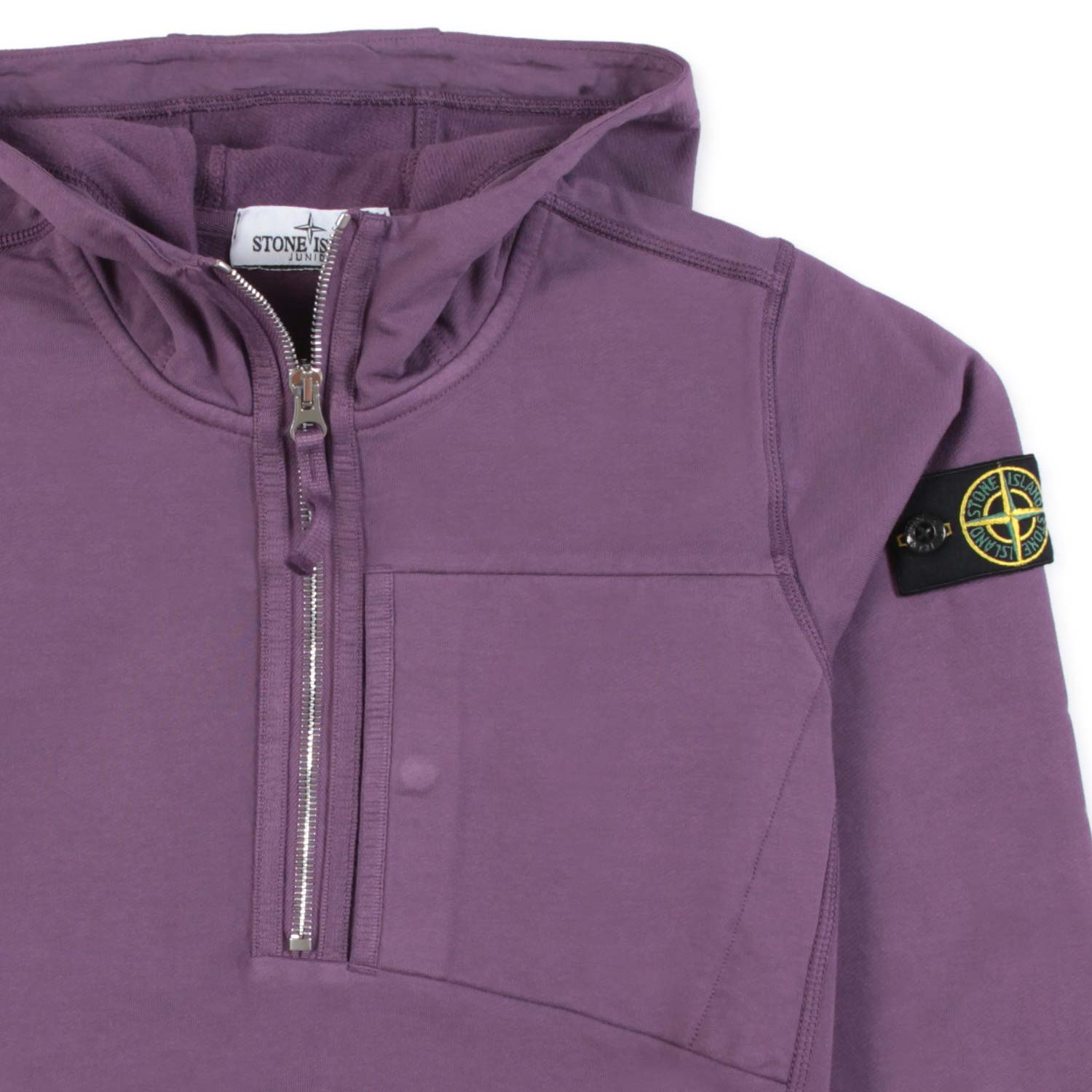 FELPA VIOLA CON CAPPUCCIO E MEZZA ZIP - annameglio.com abbigliamento moda