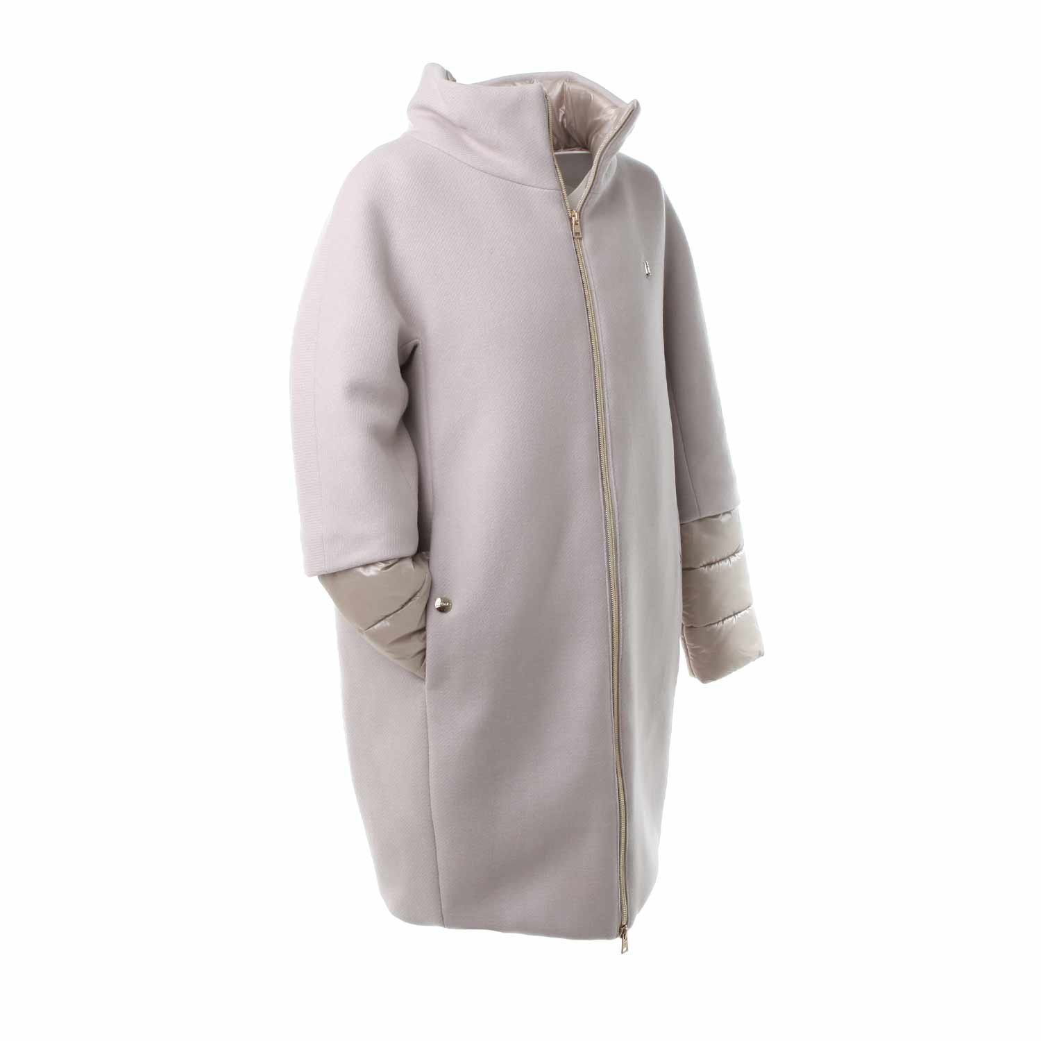 CAPPOTTO DI LANA E NYLON GRIGIO E AVORIO - annameglio.com abbigliamento moda