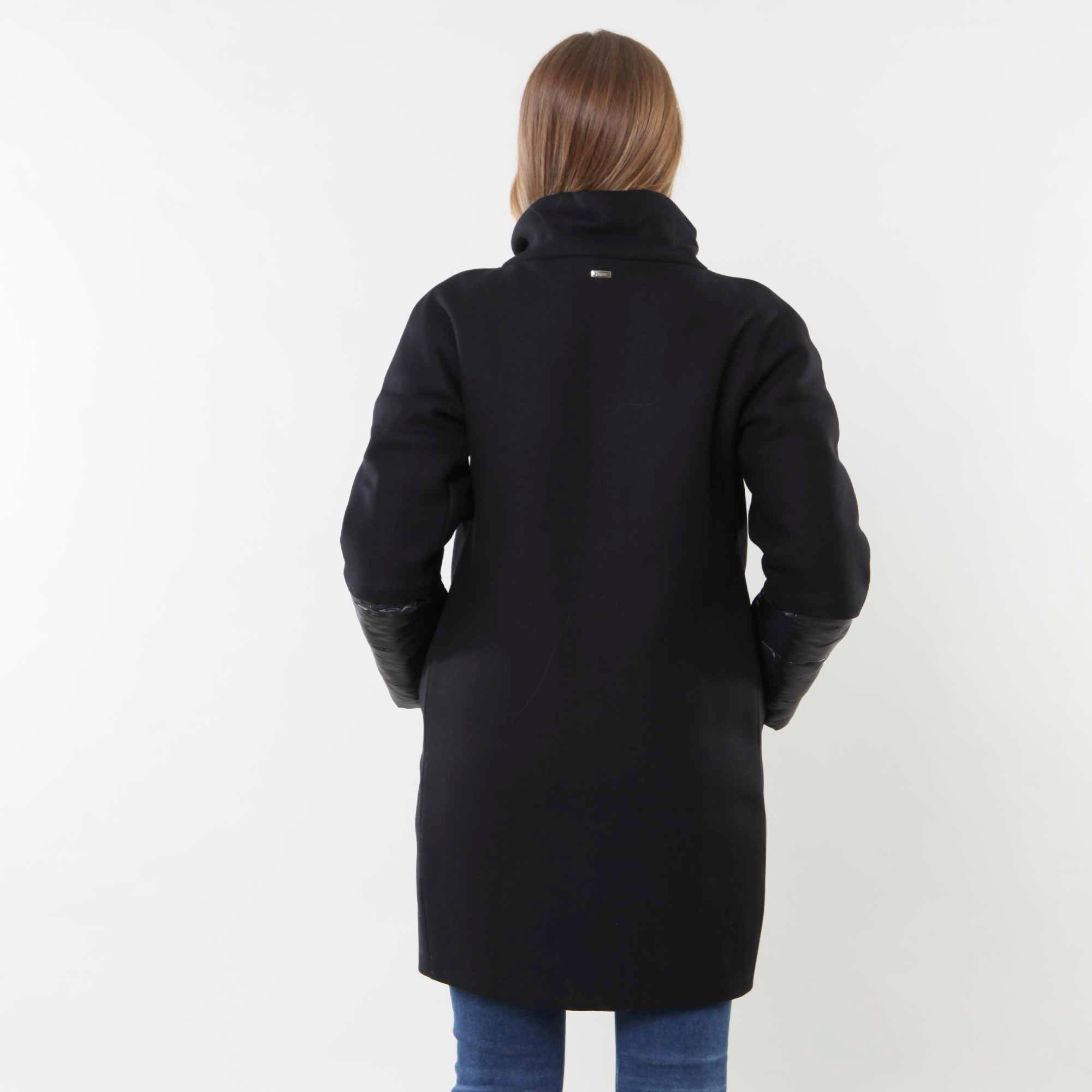 CAPPOTTO NERO IN TWILL DI LANA E NYLON - annameglio.com abbigliamento moda