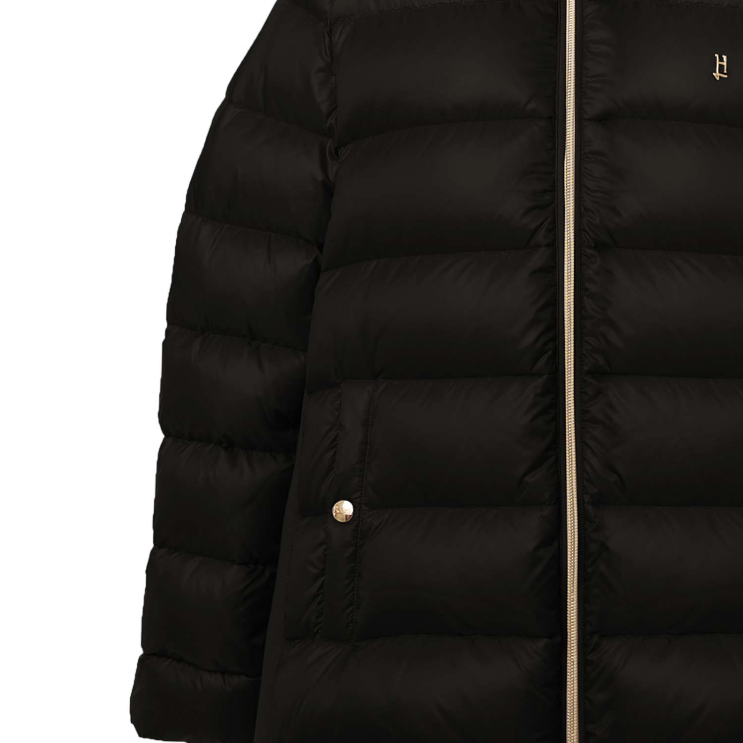 PIUMINO NERO IN NYLON E LANA BAMBINA E TEENAGER - annameglio.com abbigliamento moda