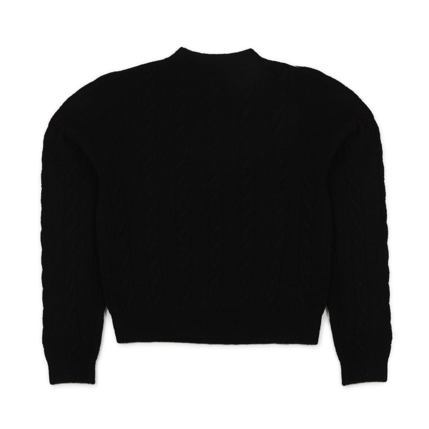 MAGLIONE NERO A TRECCE CON LOGO BIANCO - annameglio.com abbigliamento moda