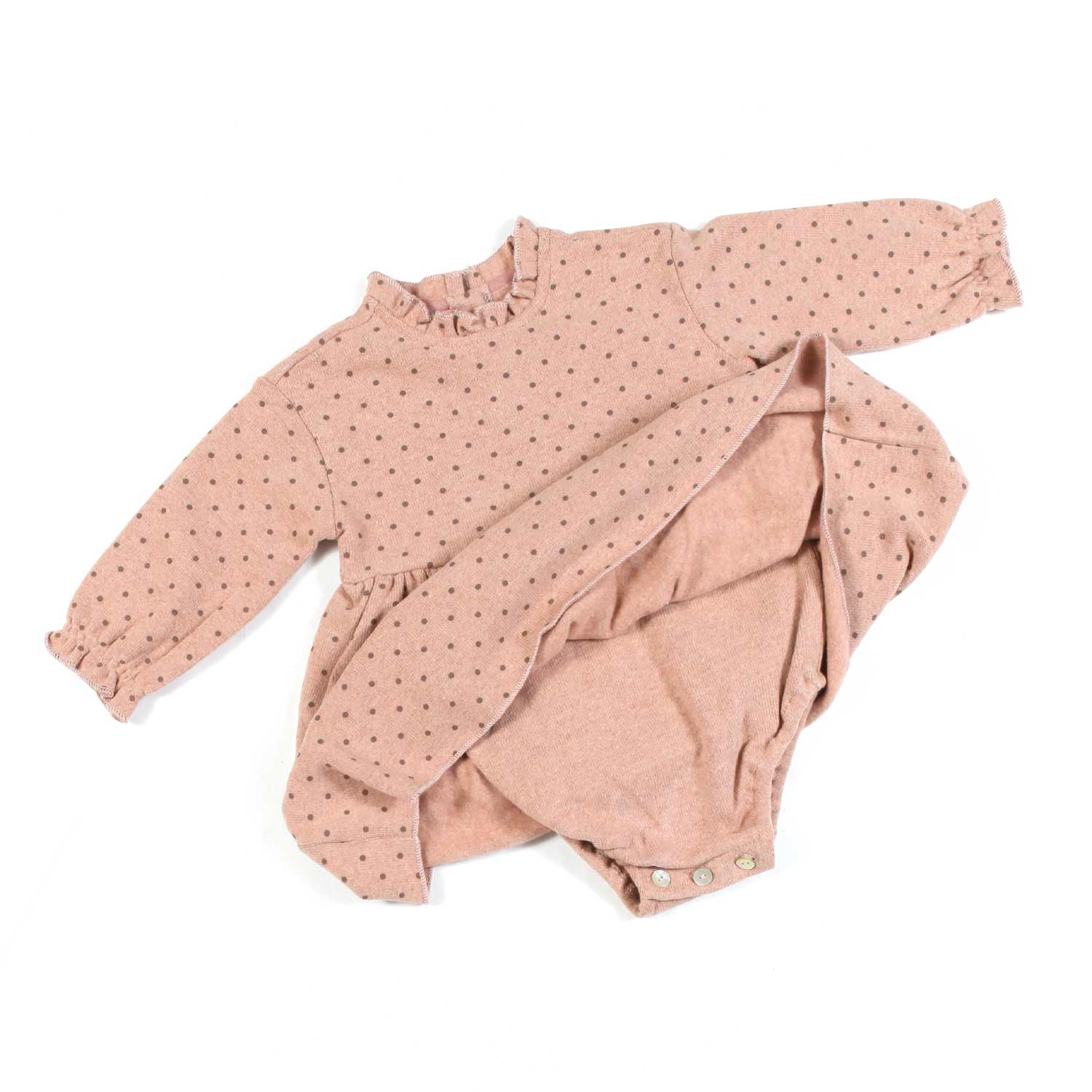 VESTITINO ROSA CON POIS SCURI NEONATA - annameglio.com abbigliamento moda