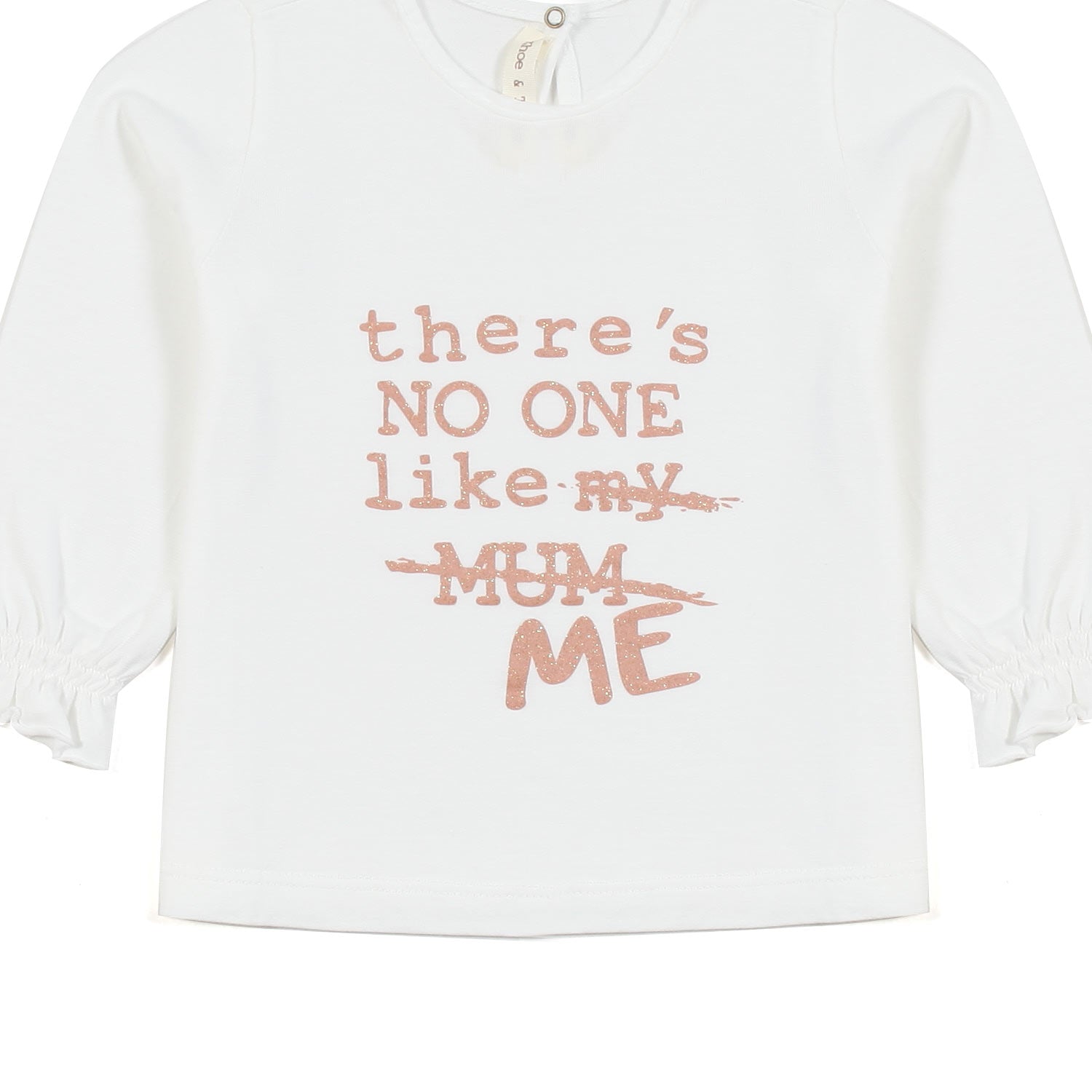 T-SHIRT MANICA LUNGA BIANCA E ROSA GLITTER NEONATA - annameglio.com abbigliamento moda