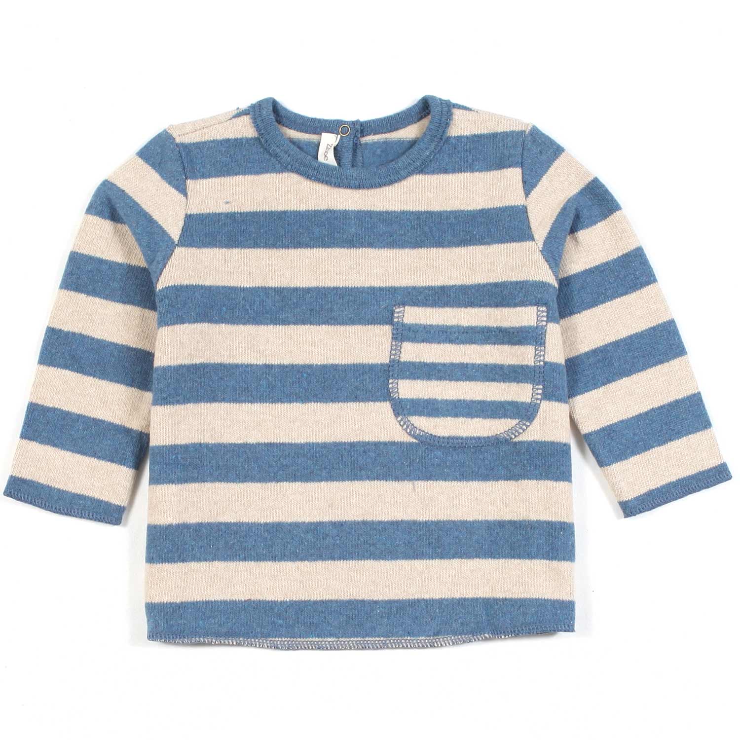 T-SHIRT MANICA LUNGA BEIGE E AZZURRA NEONATO - annameglio.com abbigliamento moda