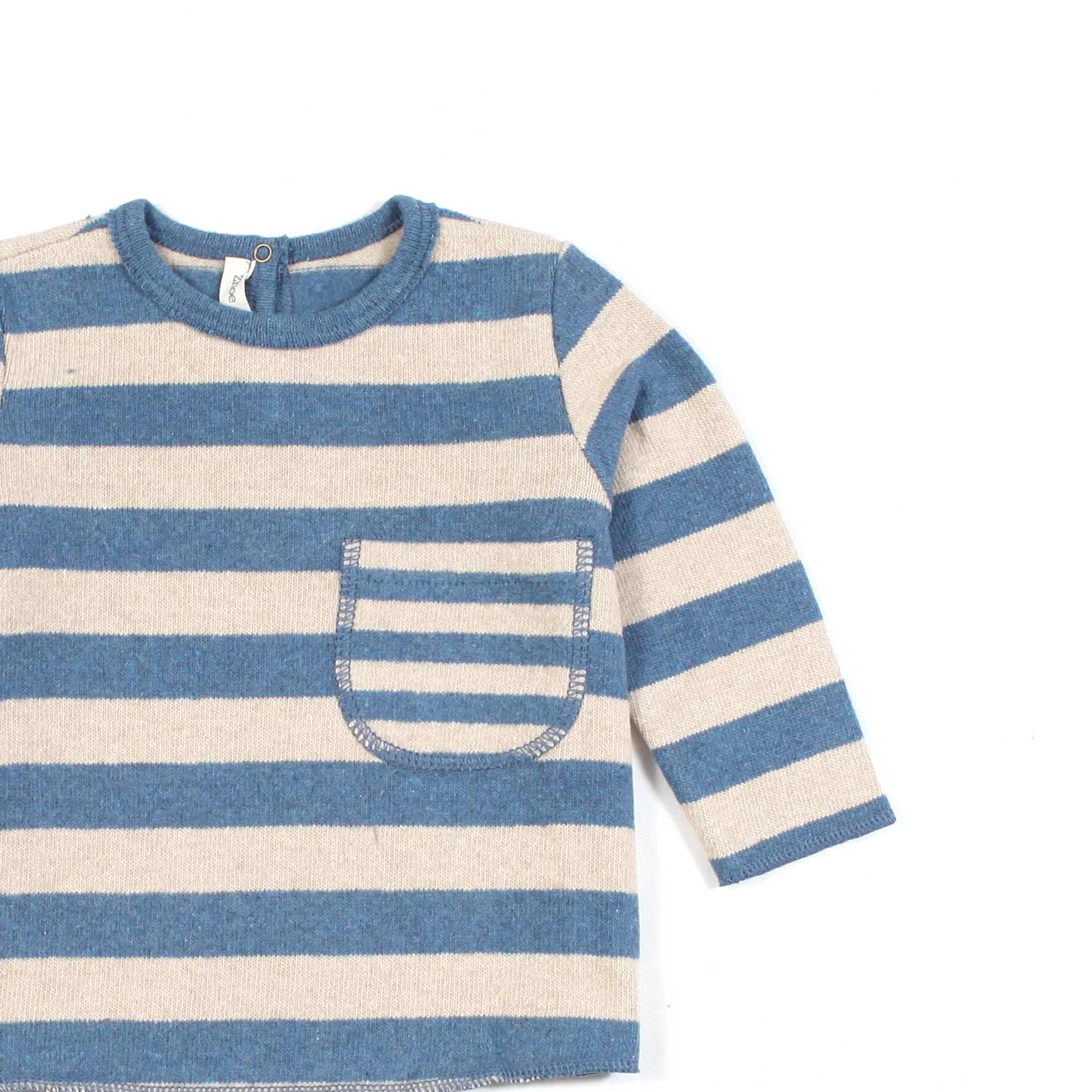 T-SHIRT MANICA LUNGA BEIGE E AZZURRA NEONATO - annameglio.com abbigliamento moda