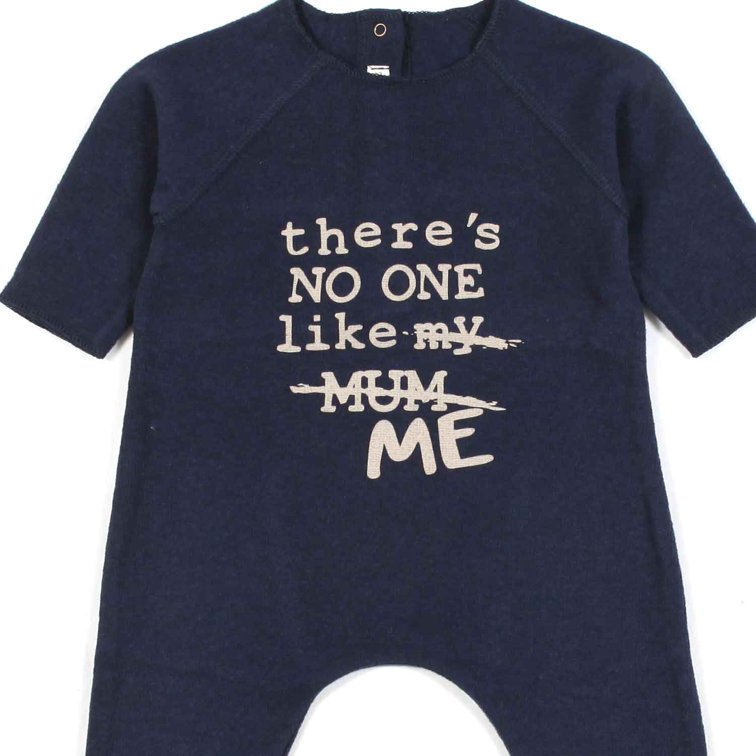 TUTINA UNISEX BLU NAVY CON STAMPA BIANCO NATURALE - annameglio.com abbigliamento moda