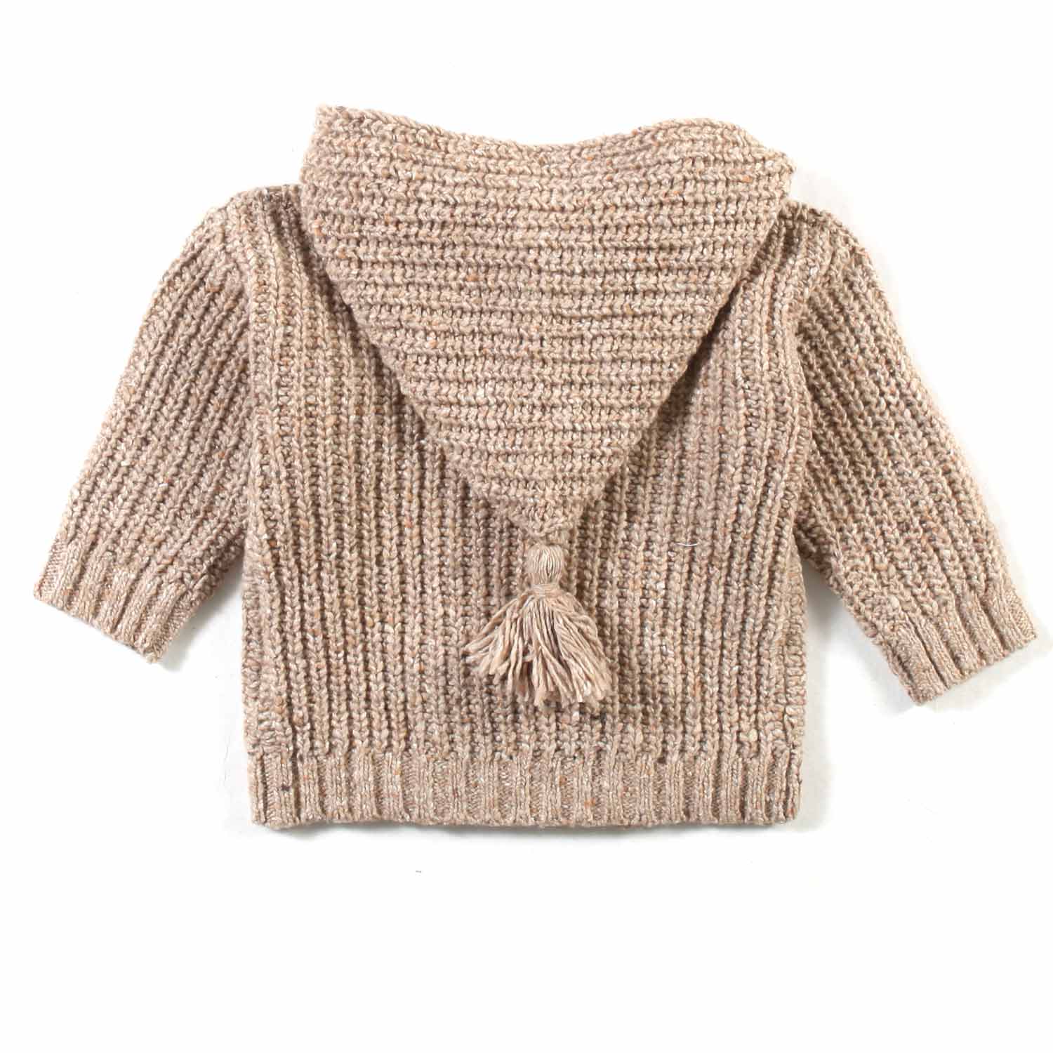 CARDIGAN BEIGE CON CAPPUCCIO BABY UNISEX - annameglio.com abbigliamento moda