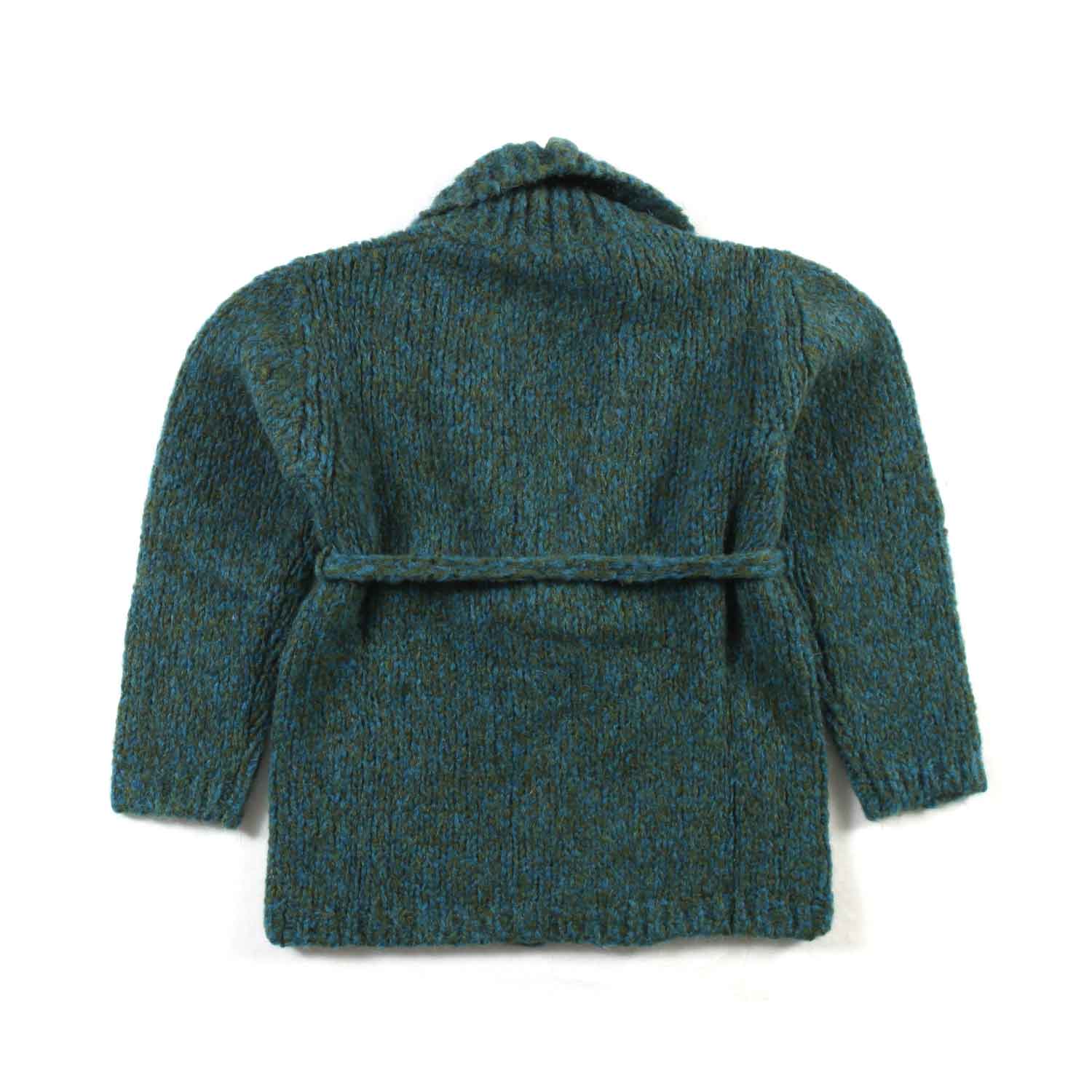 CARDIGAN MELANGE VERDE E AZZURRO BAMBINA - annameglio.com abbigliamento moda