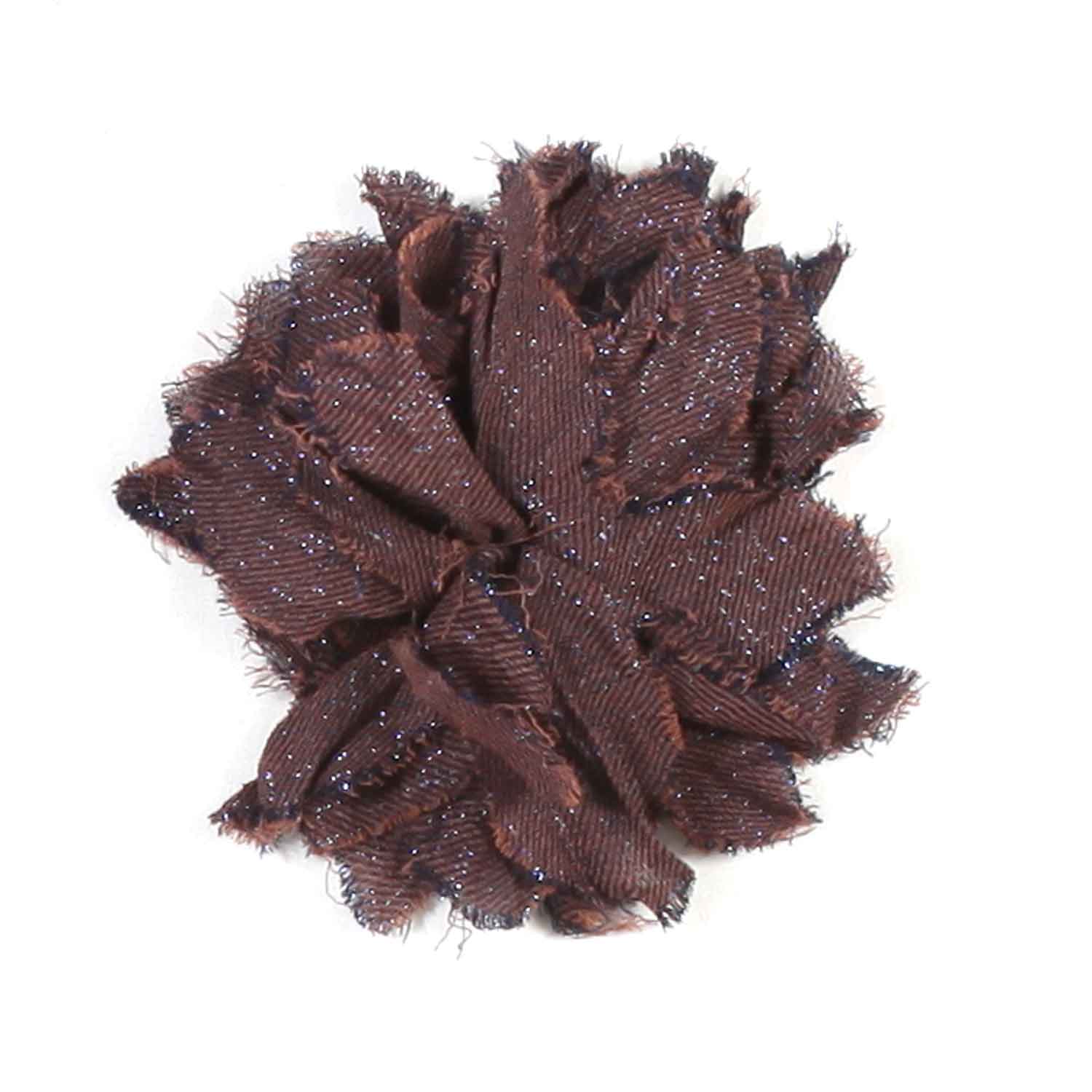 SPILLA FIORE MARRONE CON GLITTER BLU - annameglio.com abbigliamento moda