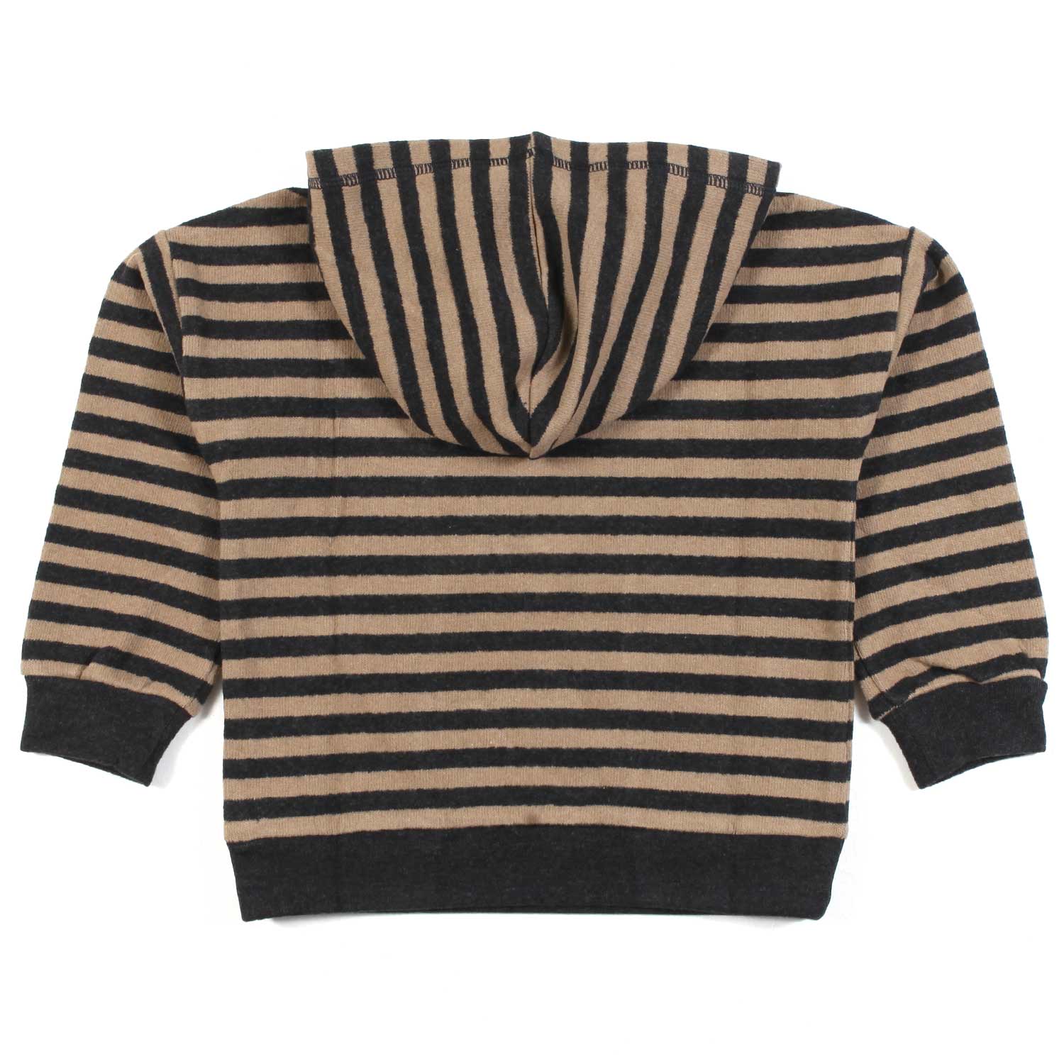 MAGLIA HOODIE UNISEX ANTRACITE E TORTORA A RIGHE - annameglio.com abbigliamento moda