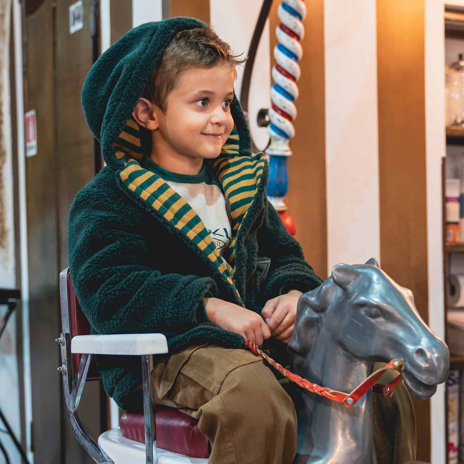 CAPPOTTO SHERPA VERDE E SENAPE BAMBINO - annameglio.com abbigliamento moda