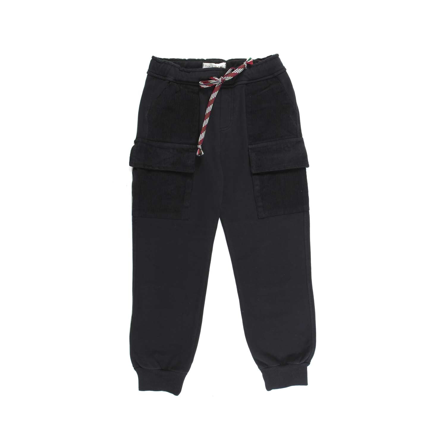 PANTALONE CARGO NERO CON COULISSE - annameglio.com abbigliamento moda