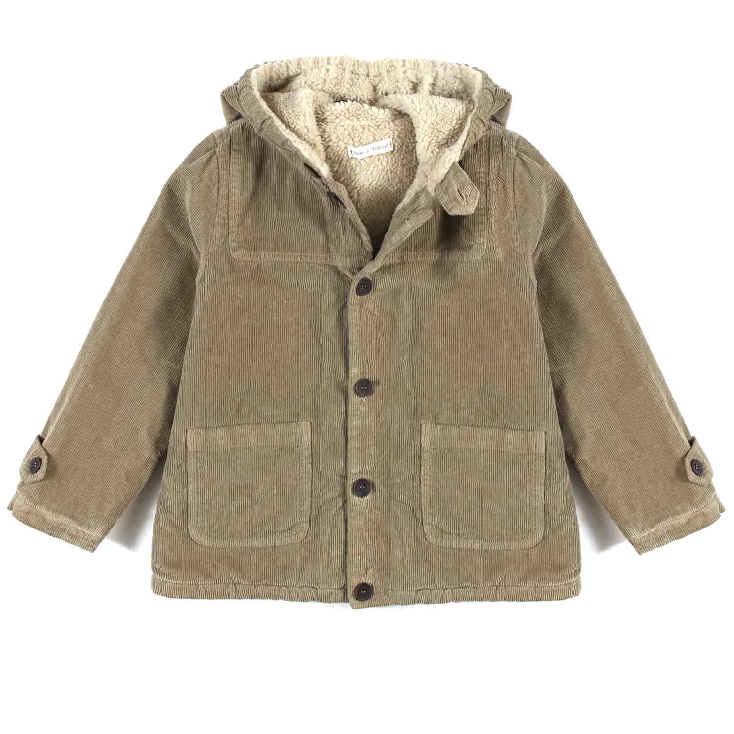 GIACCA CORDUROY VERDE OLIVA E PANNA BAMBINO E BABY - annameglio.com abbigliamento moda