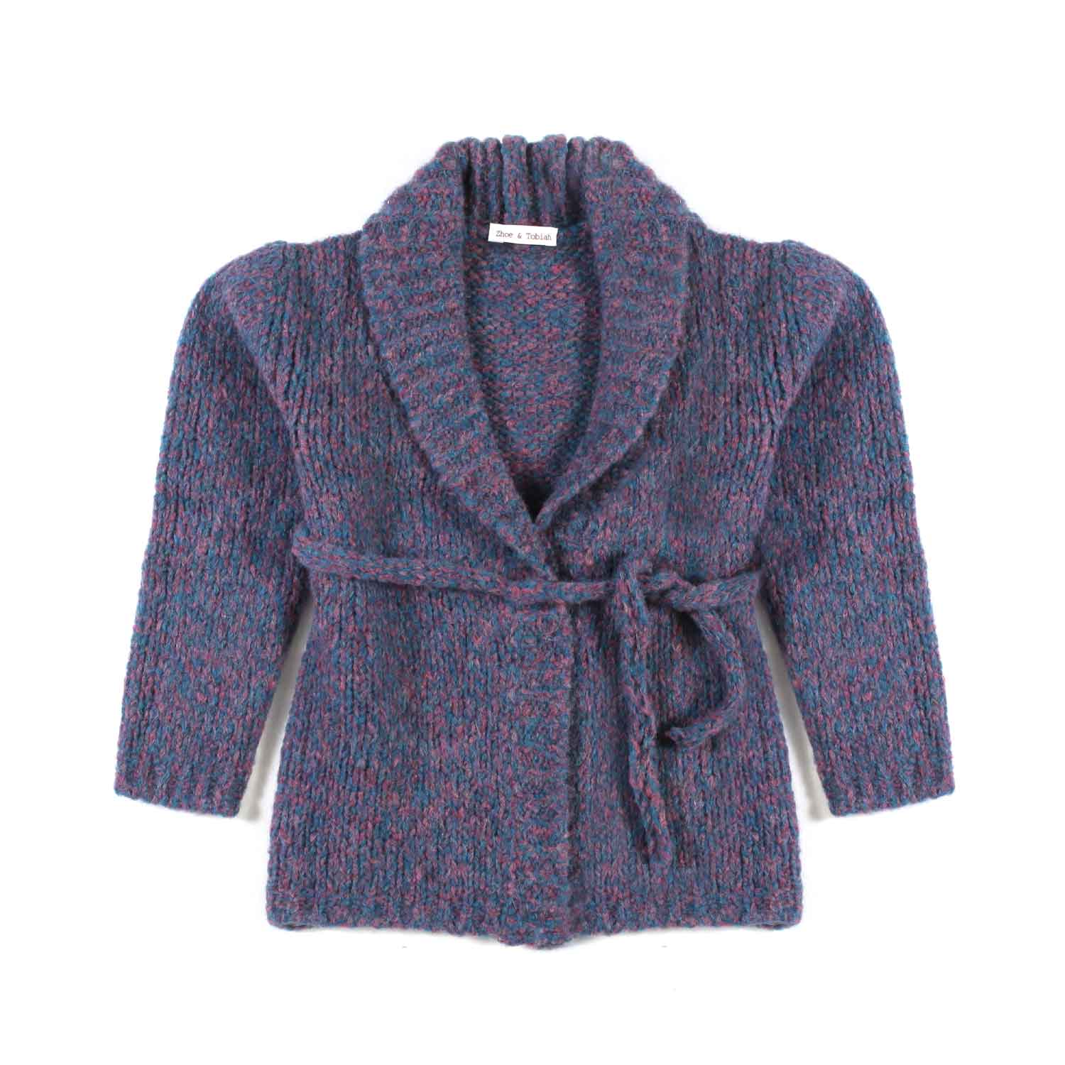 CARDIGAN MELANGE BLU E VIOLA BAMBINA - annameglio.com abbigliamento moda