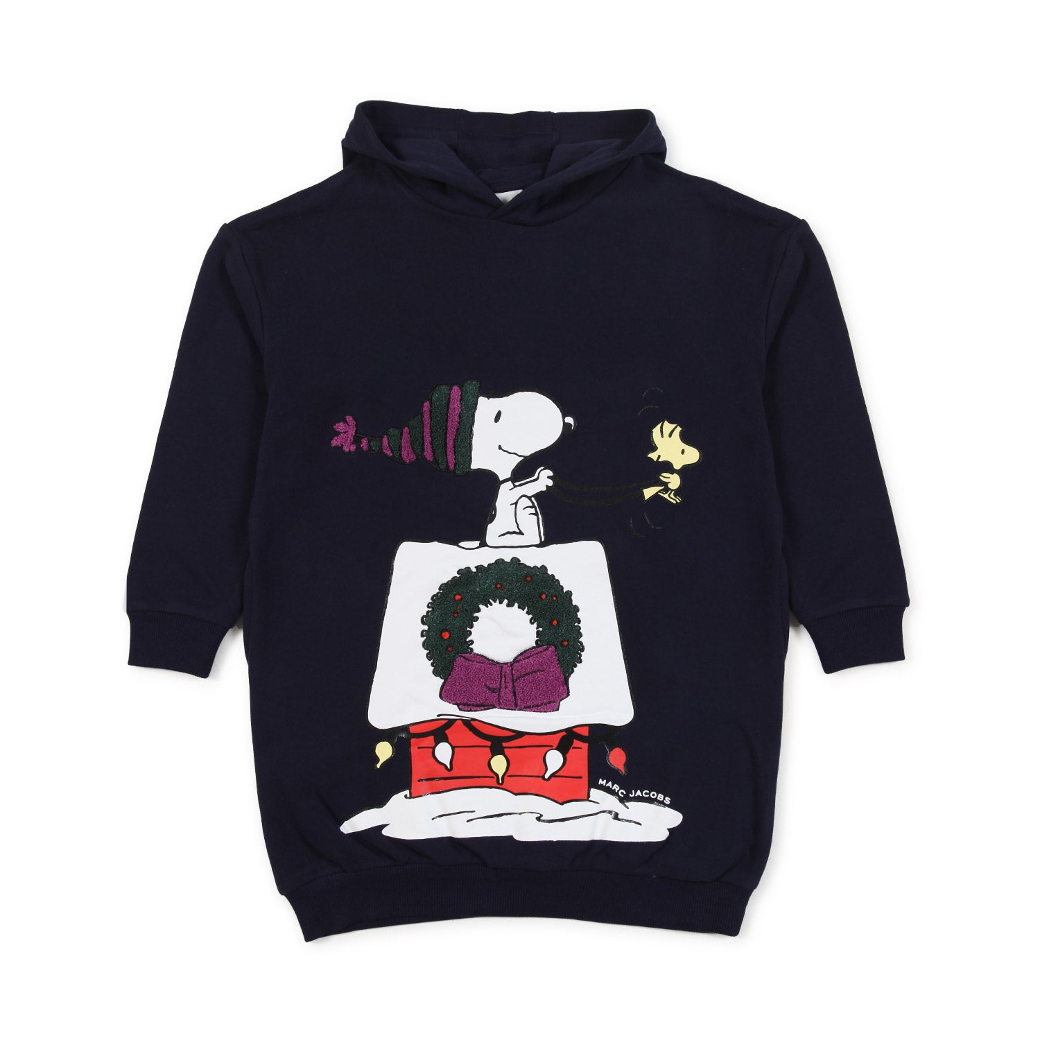 VESTITO PEANUTS BLU NAVY IN FELPA CON CAPPUCCIO - annameglio.com abbigliamento moda