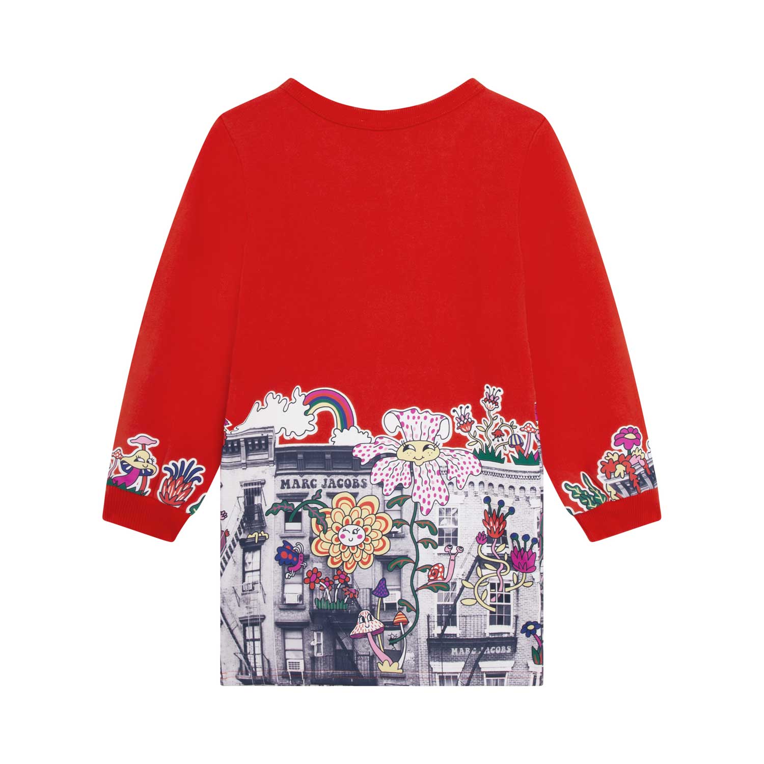 VESTITO ARANCIONE E MULTICOLOR IN FELPA BAMBINA - annameglio.com abbigliamento moda