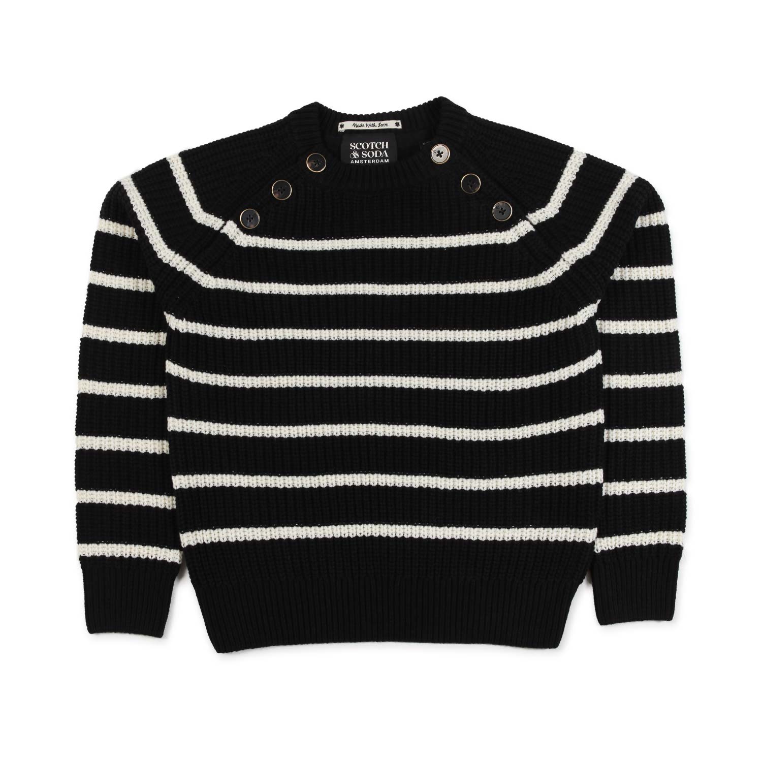 MAGLIONE UNISEX NERO A RIGHE BIANCHE - annameglio.com abbigliamento moda