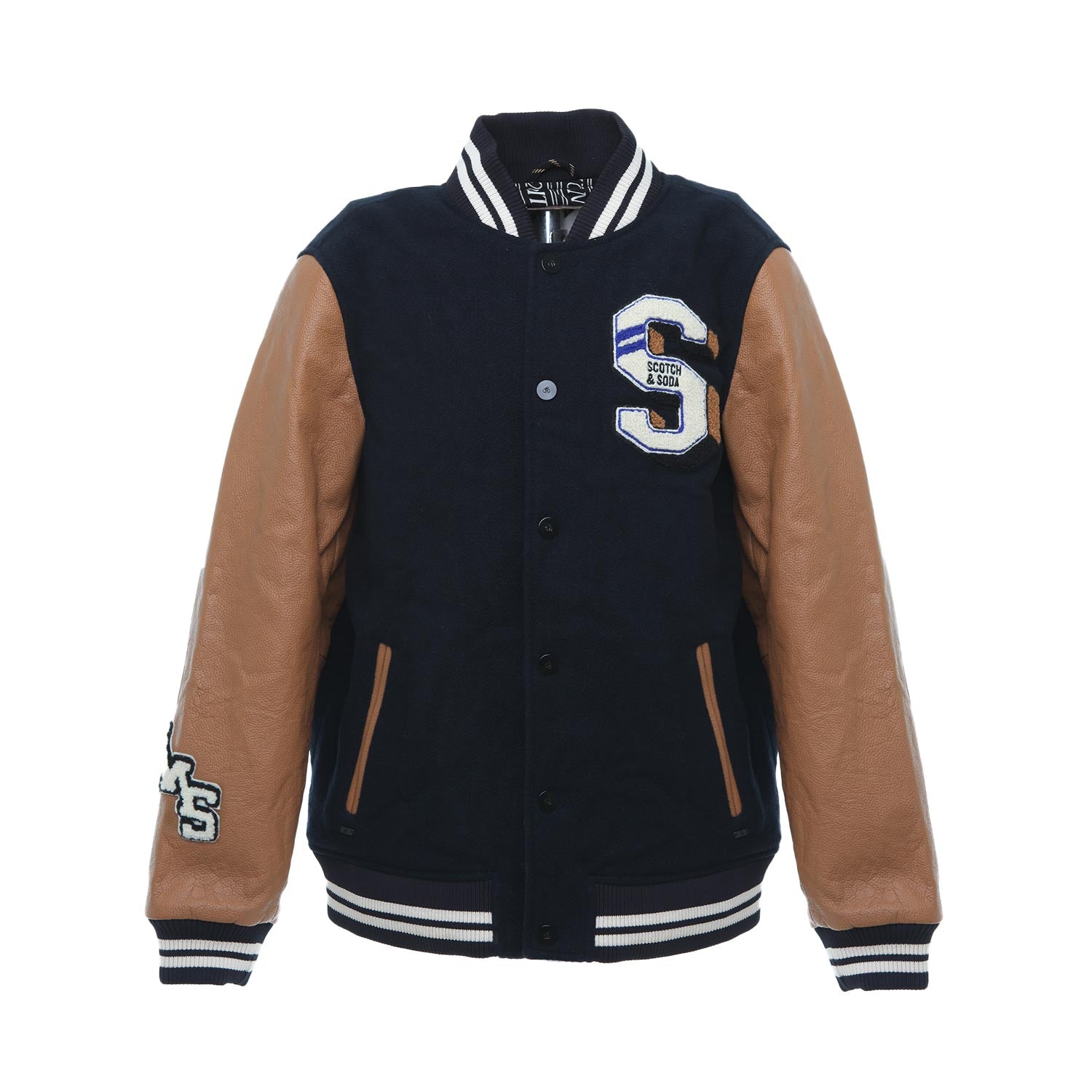 GIUBBOTTO VARSITY UNISEX BLU NAVY E CARAMELLO - annameglio.com abbigliamento moda