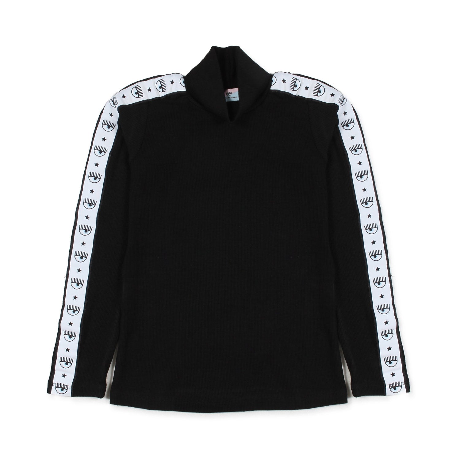 T-SHIRT LUPETTO LOGOMANIA NERA A MANICA LUNGA - annameglio.com abbigliamento moda