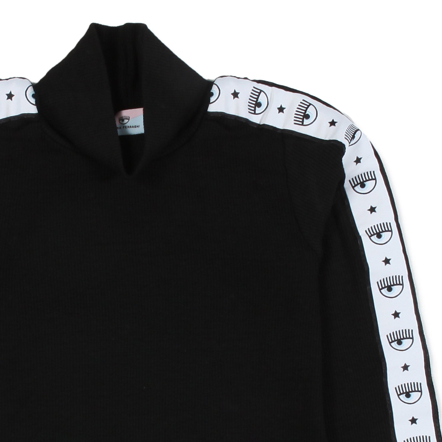 T-SHIRT LUPETTO LOGOMANIA NERA A MANICA LUNGA - annameglio.com abbigliamento moda