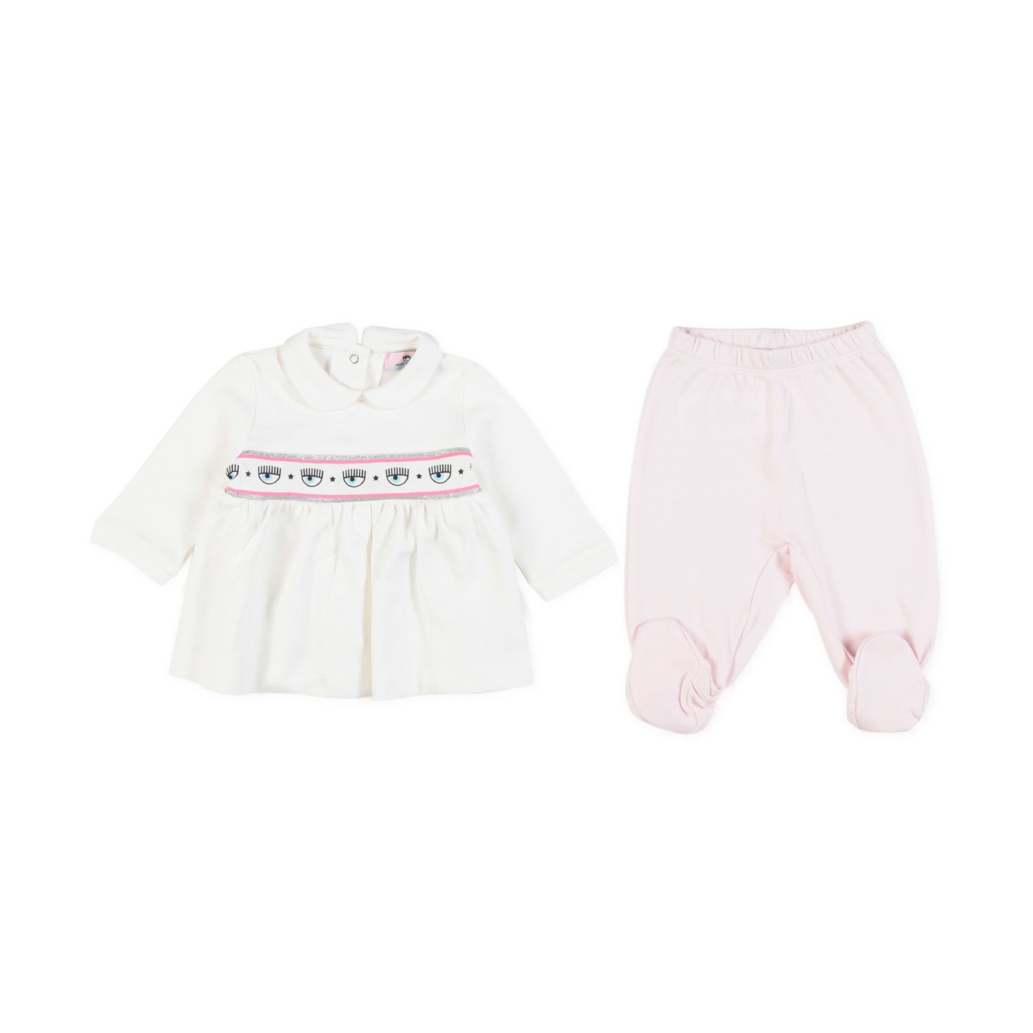 TUTINA LOGOMANIA 2 PEZZI BIANCA E ROSA - annameglio.com abbigliamento moda