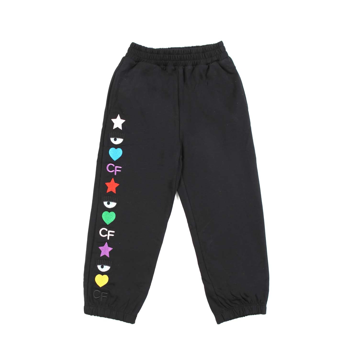 PANTALONE IN FELPA EYE STAR NERO BAMBINA - annameglio.com abbigliamento moda