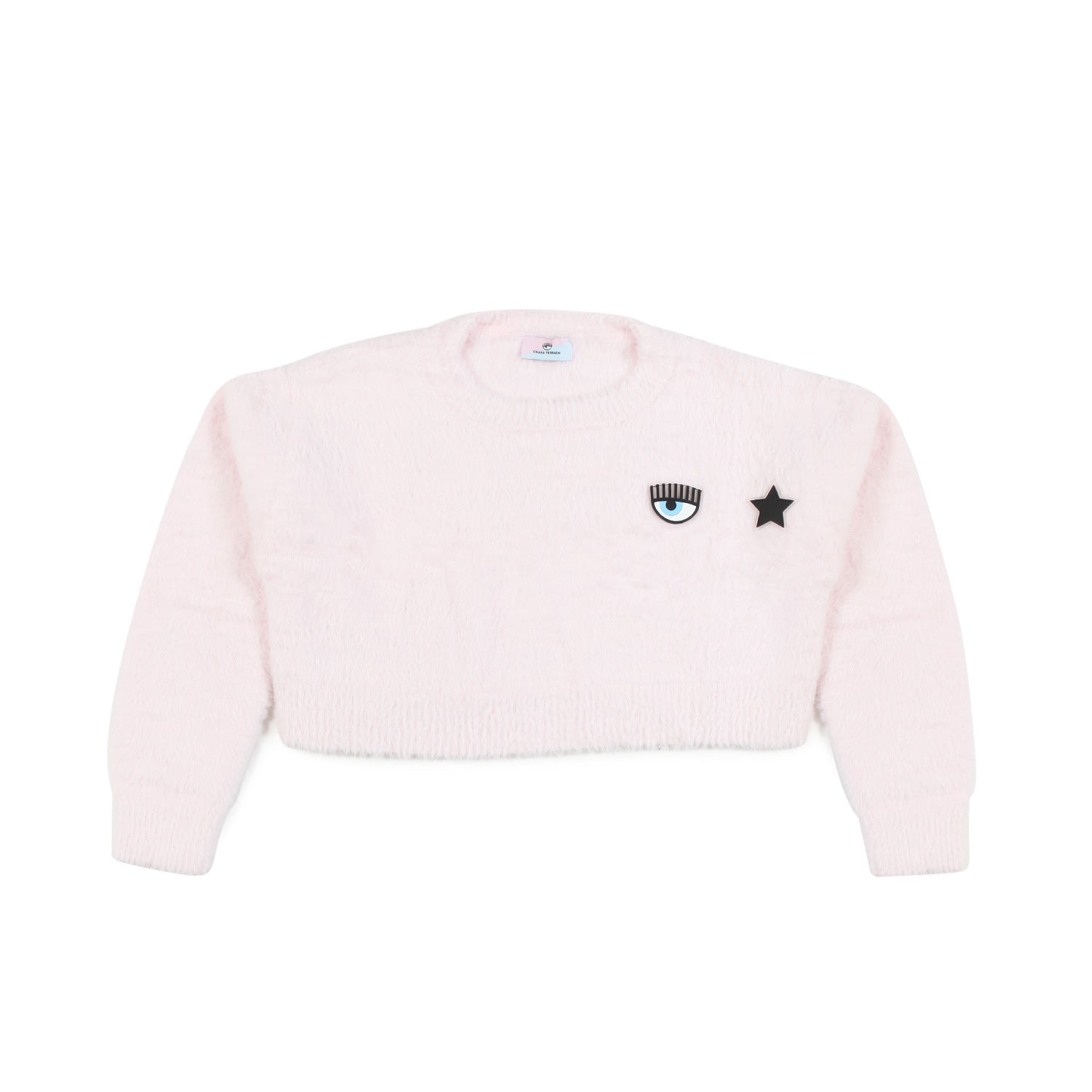 PULL EYE STAR CROPPED ROSA BAMBINA - annameglio.com abbigliamento moda