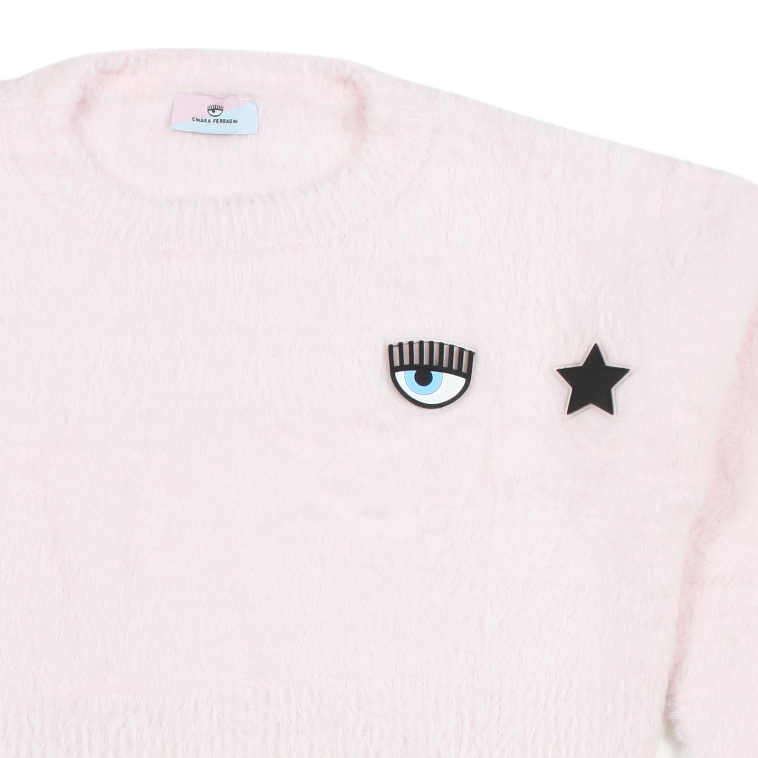 PULL EYE STAR CROPPED ROSA BAMBINA - annameglio.com abbigliamento moda