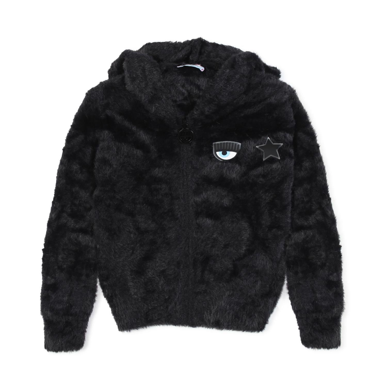 PULL EYE STAR NERO CON CAPPUCCIO BAMBINA - annameglio.com abbigliamento moda