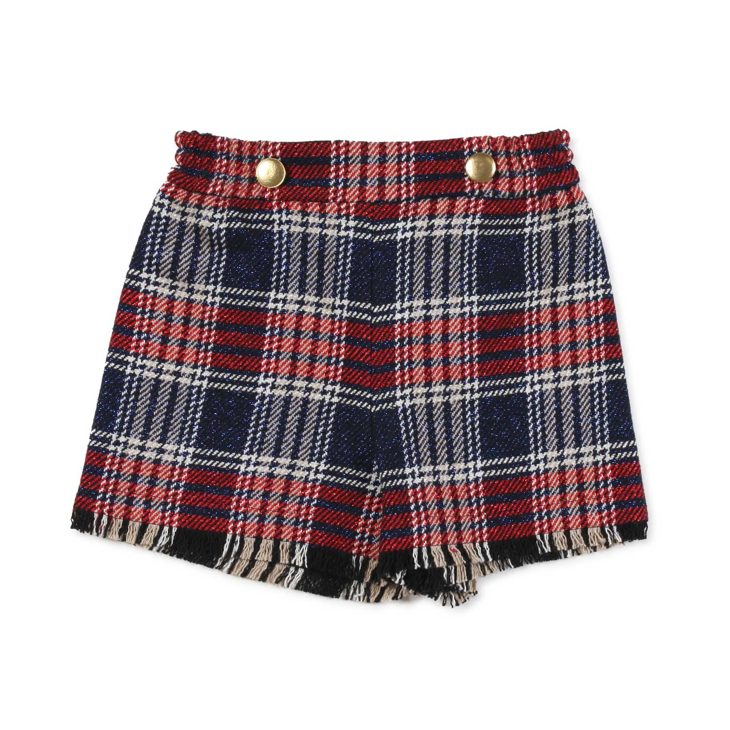 SHORTS TARTAN ROSSI E BLU BAMBINA - annameglio.com abbigliamento moda