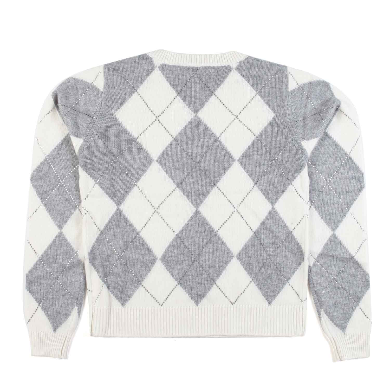 PULLOVER PANNA E GRIGIO A ROMBI - annameglio.com abbigliamento moda