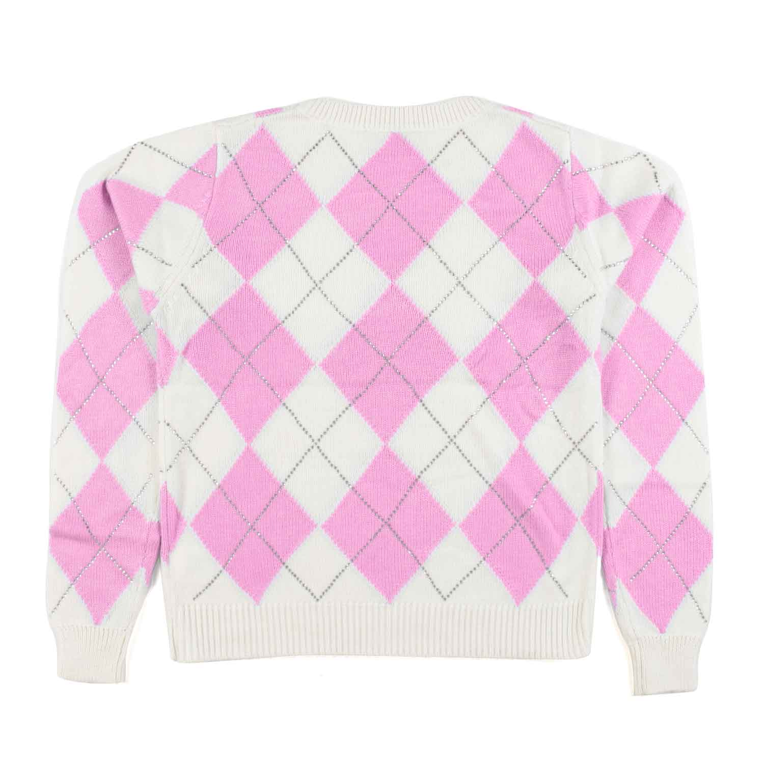 PULLOVER PANNA E ROSA A ROMBI - annameglio.com abbigliamento moda