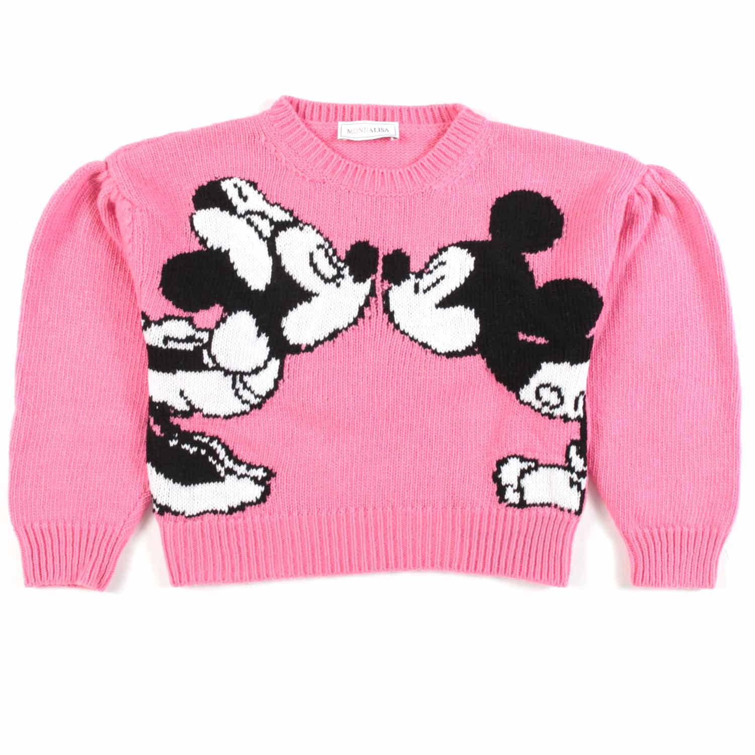 PULLOVER CROPPED FUCSIA CON MINNIE E TOPOLINO - annameglio.com abbigliamento moda
