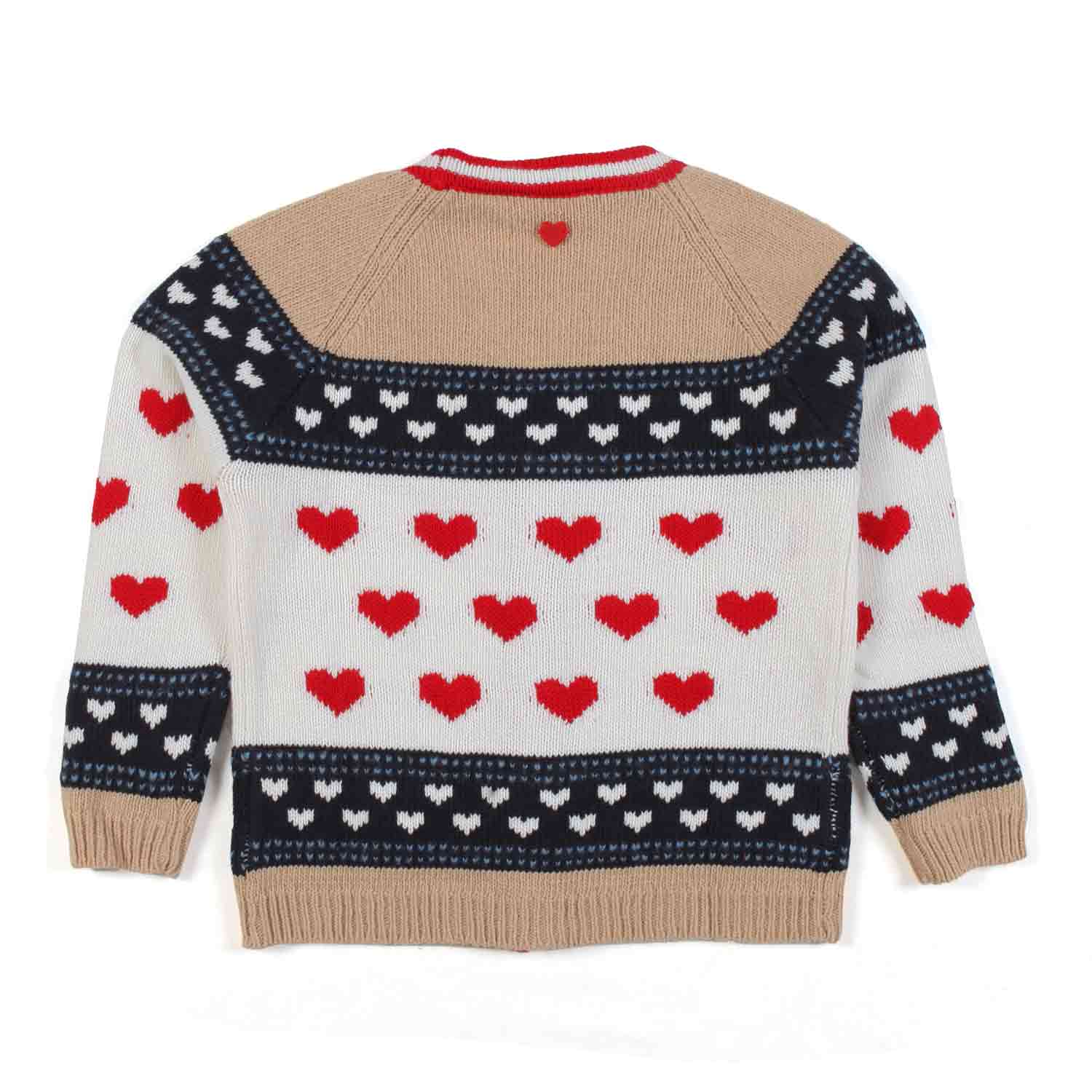 CARDIGAN BEIGE E MULTICOLOR BAMBINA - annameglio.com abbigliamento moda