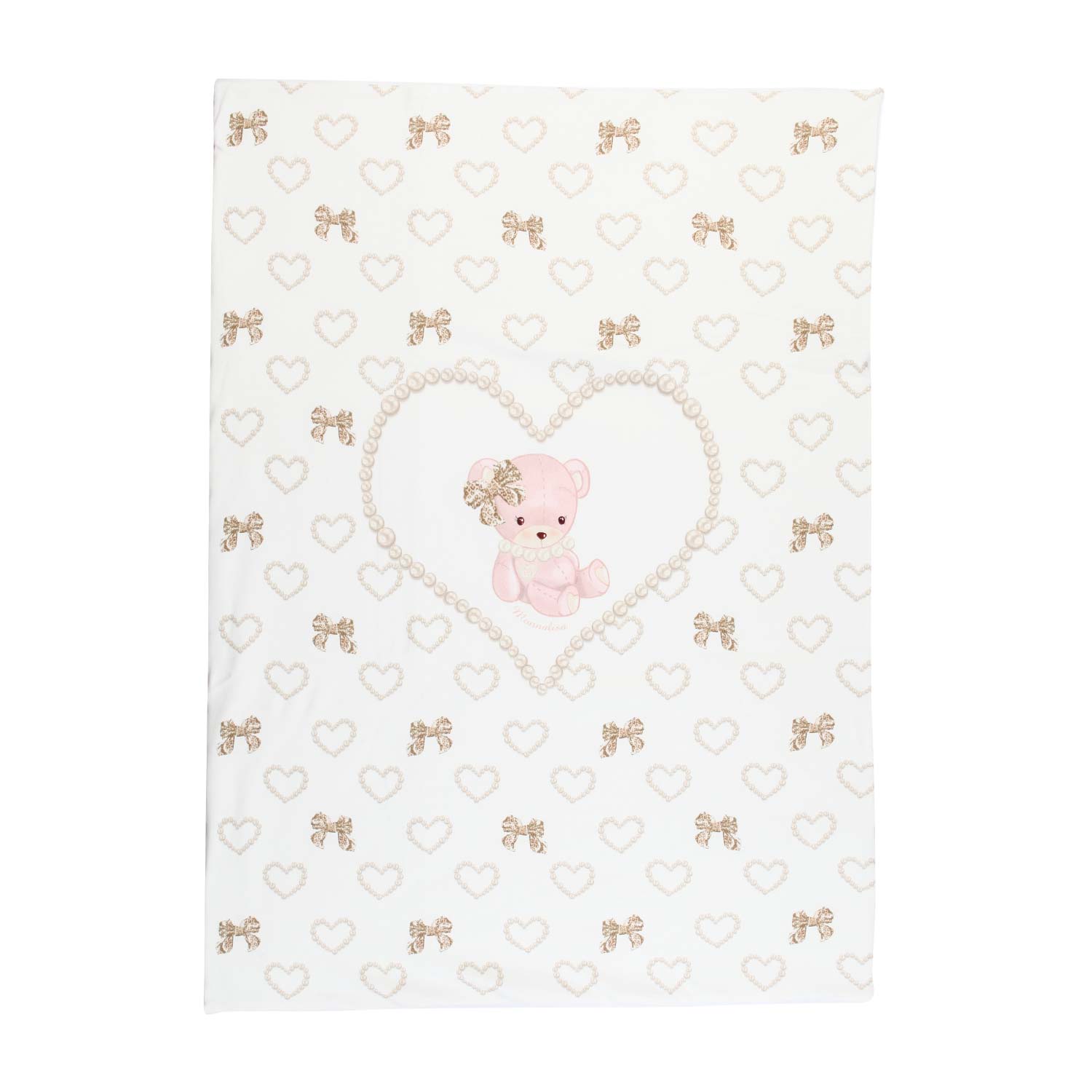 COPERTA PANNA E ROSA CHIARO CON ORSETTO - annameglio.com abbigliamento moda