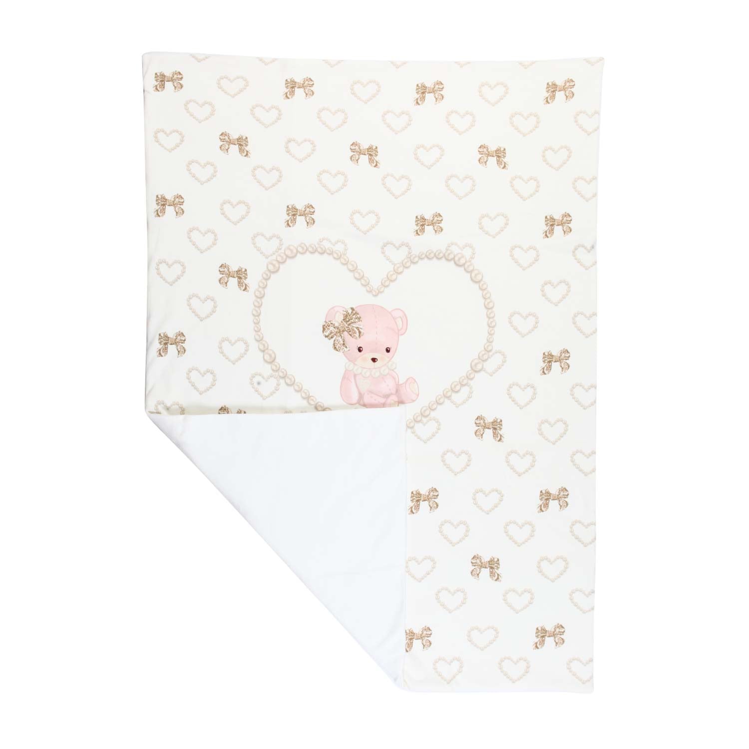 COPERTA PANNA E ROSA CHIARO CON ORSETTO - annameglio.com abbigliamento moda