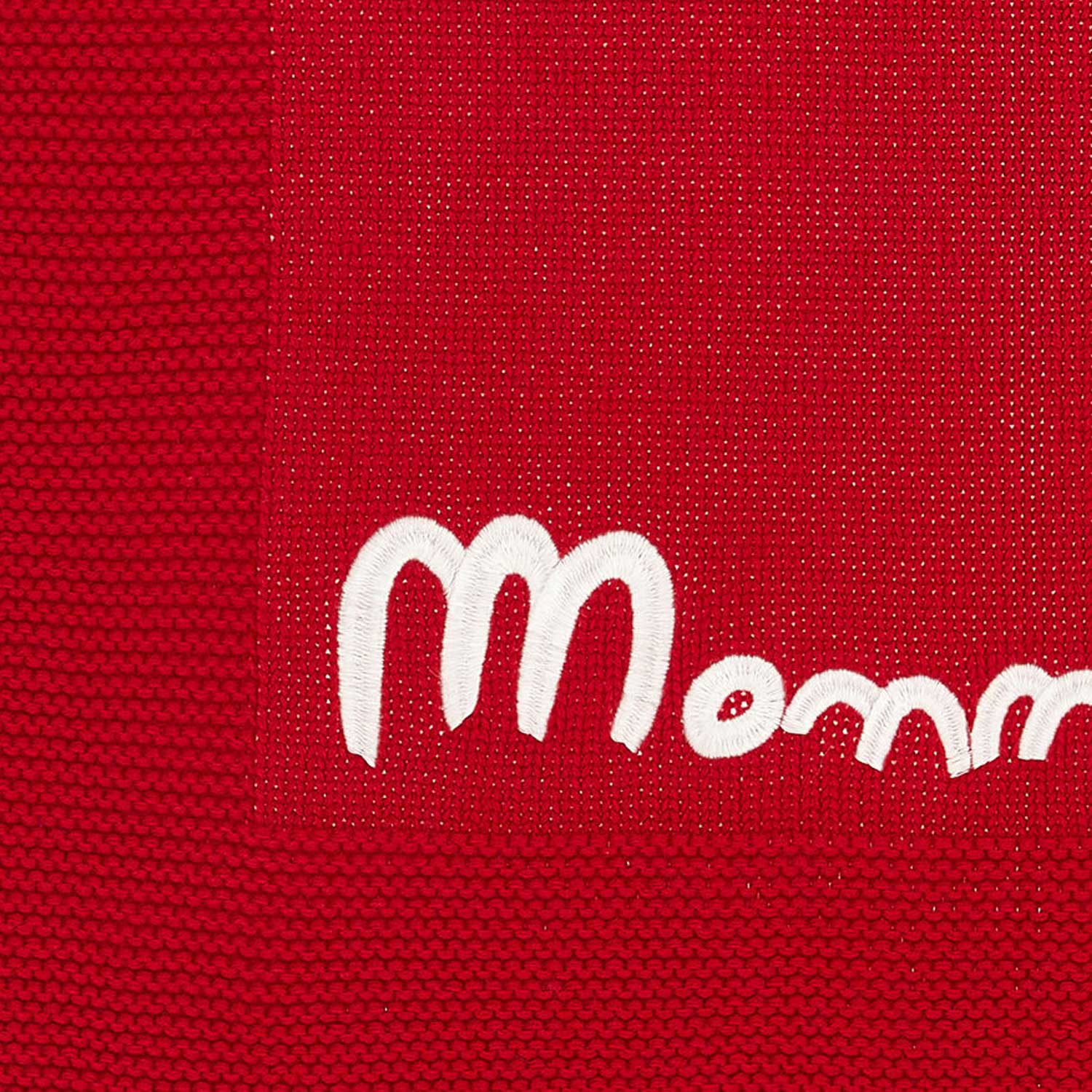 COPERTA TRICOT RICAMATA ROSSO RUBINO - annameglio.com abbigliamento moda