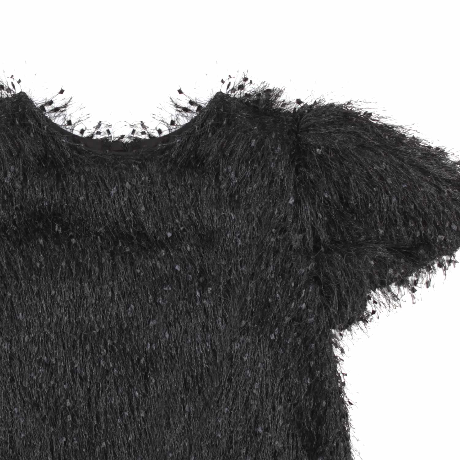 TOP NERO CON FRANGE BAMBINA E TEEN - annameglio.com abbigliamento moda