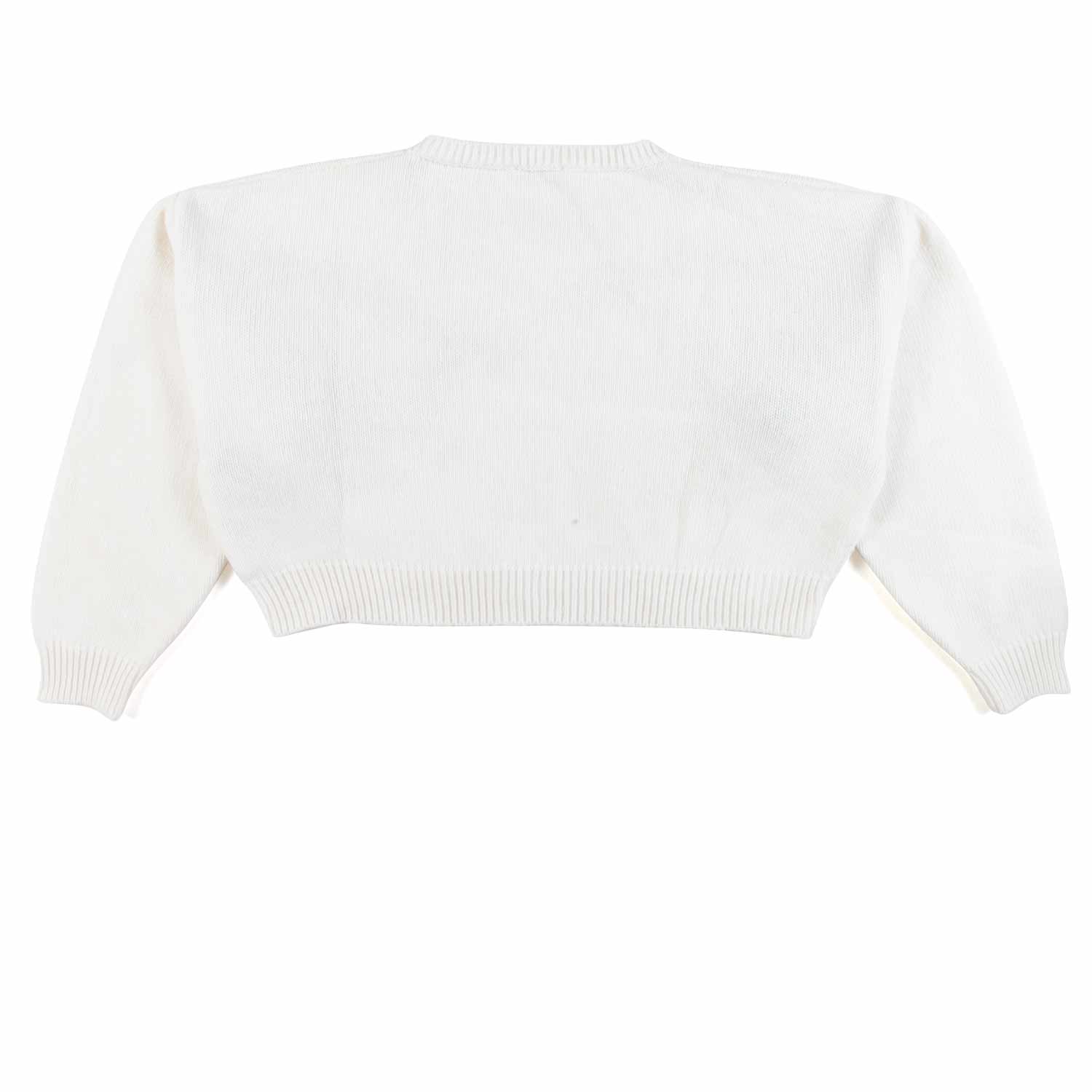 PULLOVER CROPPED PANNA CON ROSE - annameglio.com abbigliamento moda