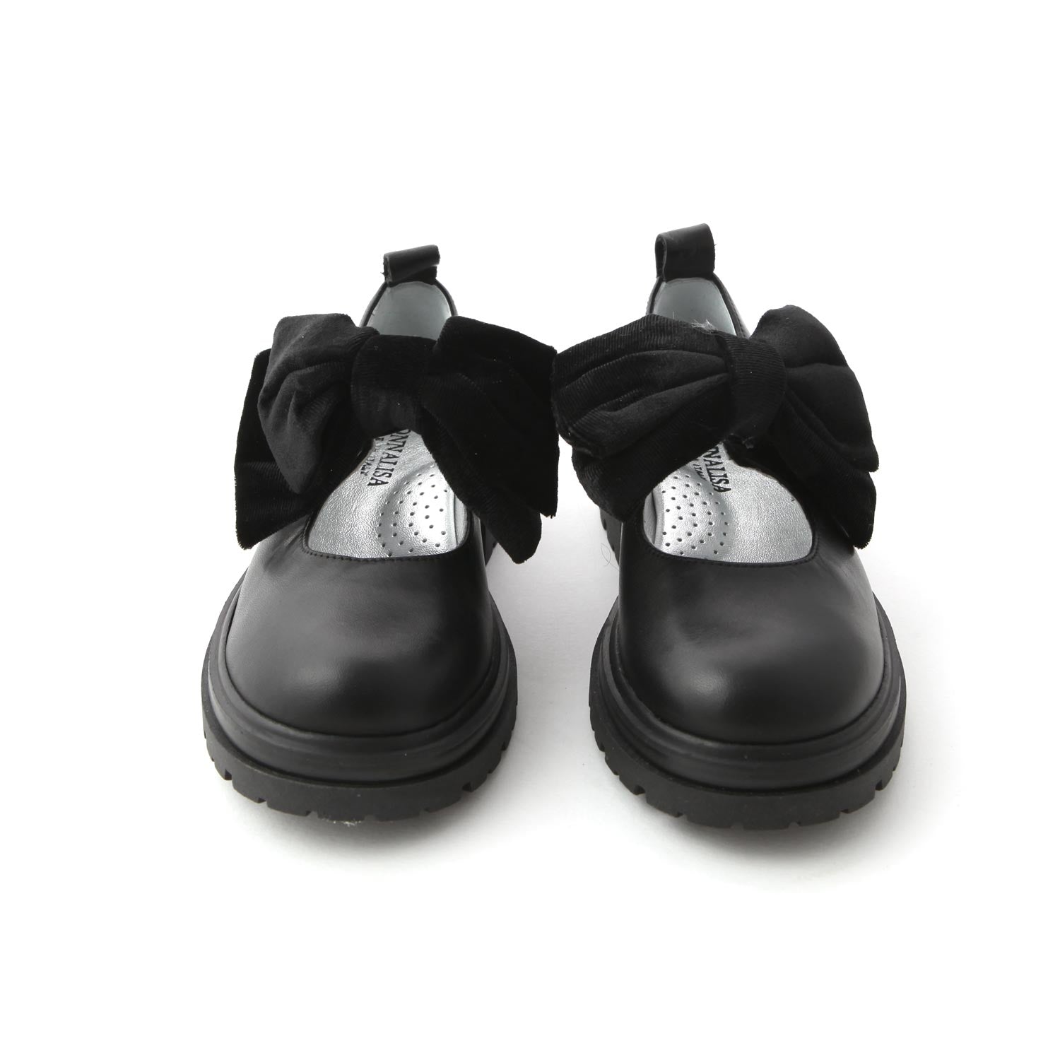 BALLERINE NAPPA NERE CON MAXIFIOCCO BAMBINA - annameglio.com abbigliamento moda