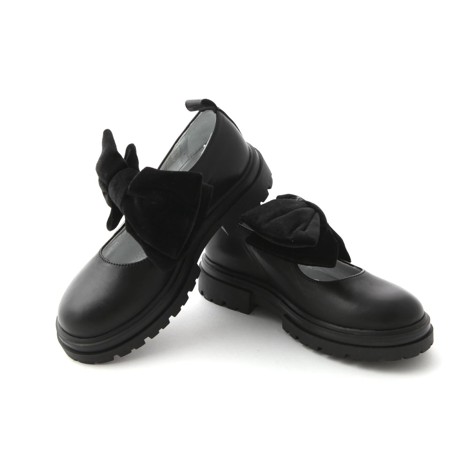 BALLERINE NAPPA NERE CON MAXIFIOCCO BAMBINA - annameglio.com abbigliamento moda