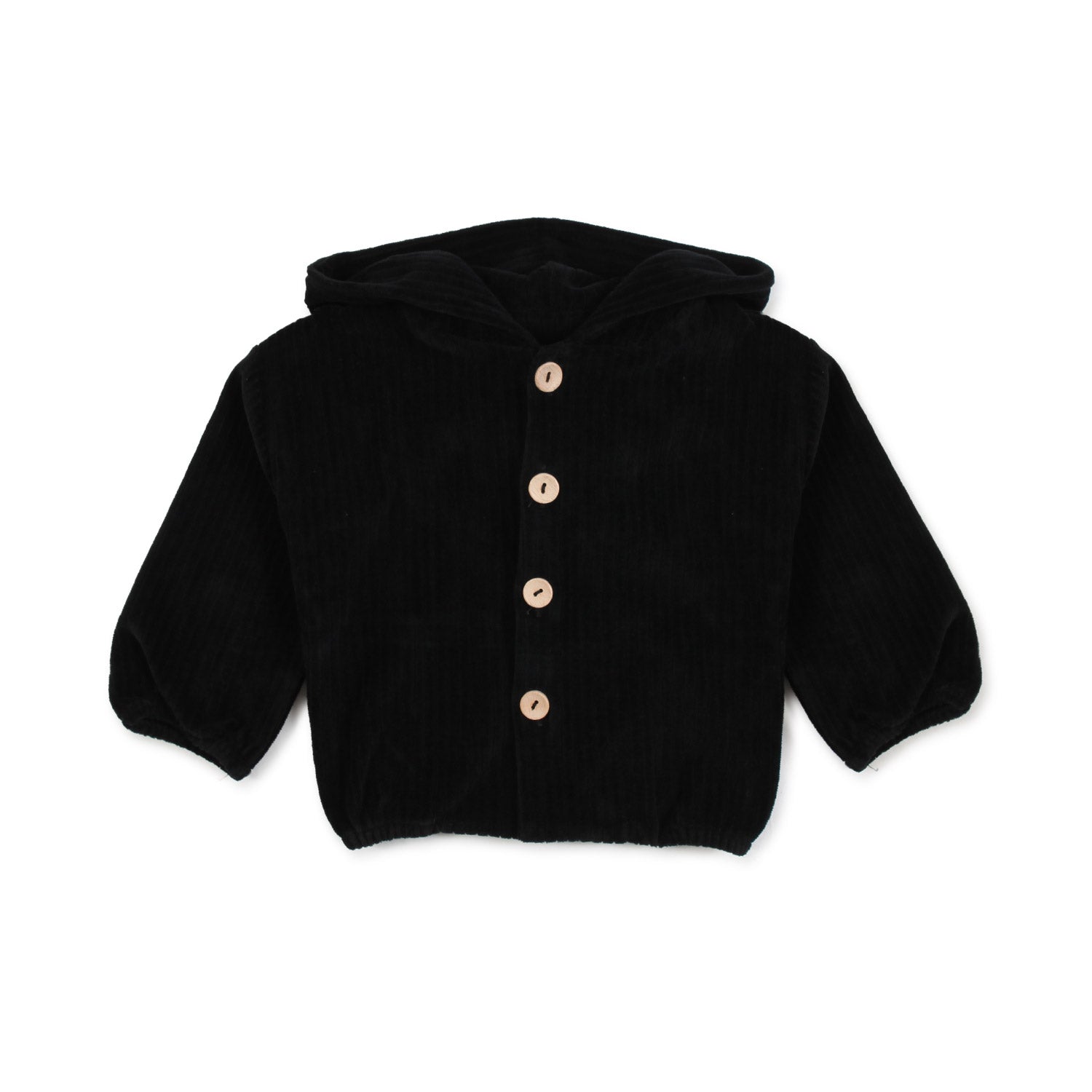 CARDIGAN NERO DI VELLUTO CON CAPPUCCIO - annameglio.com abbigliamento moda