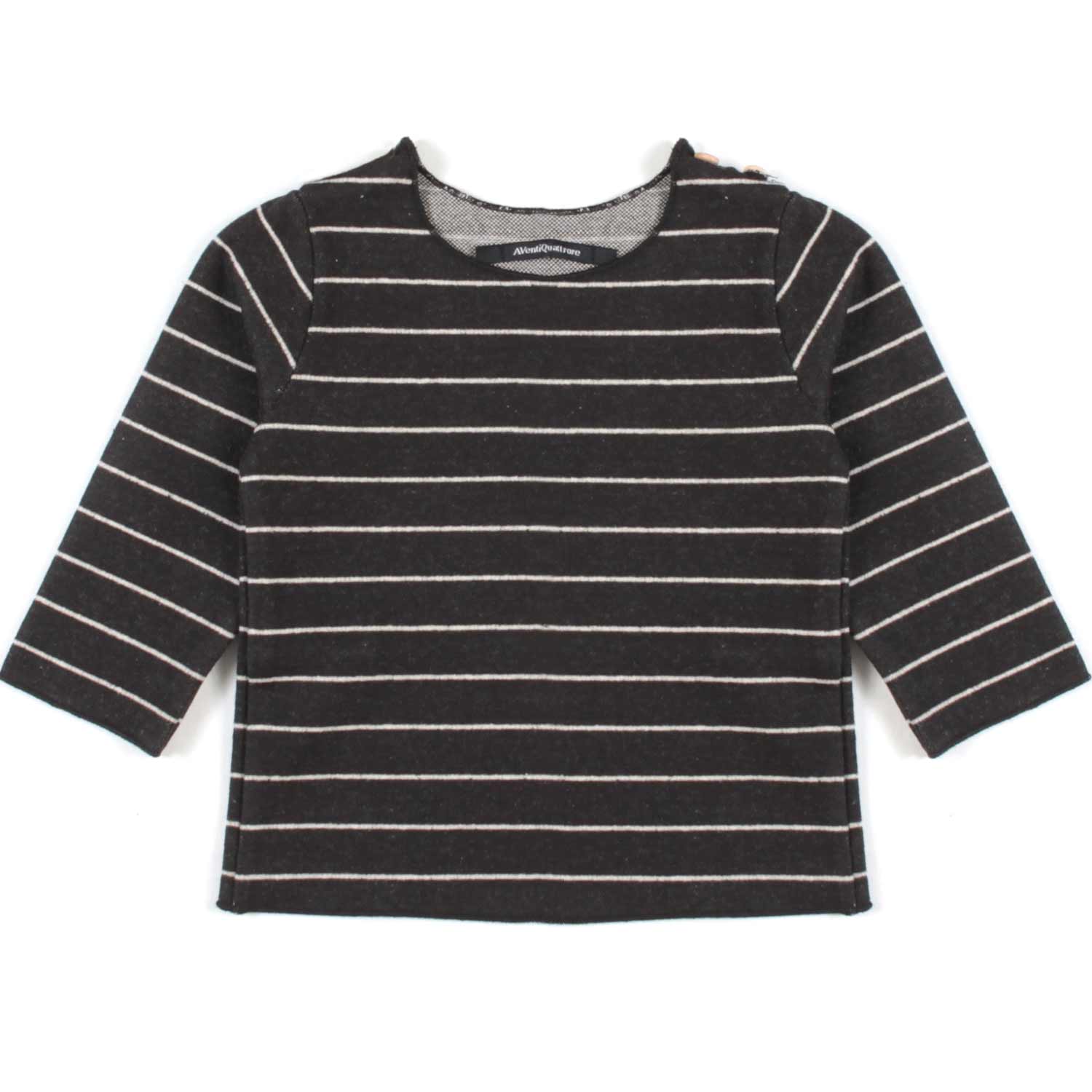 T-SHIRT BABY GRAFITE E BEIGE A RIGHE - annameglio.com abbigliamento moda