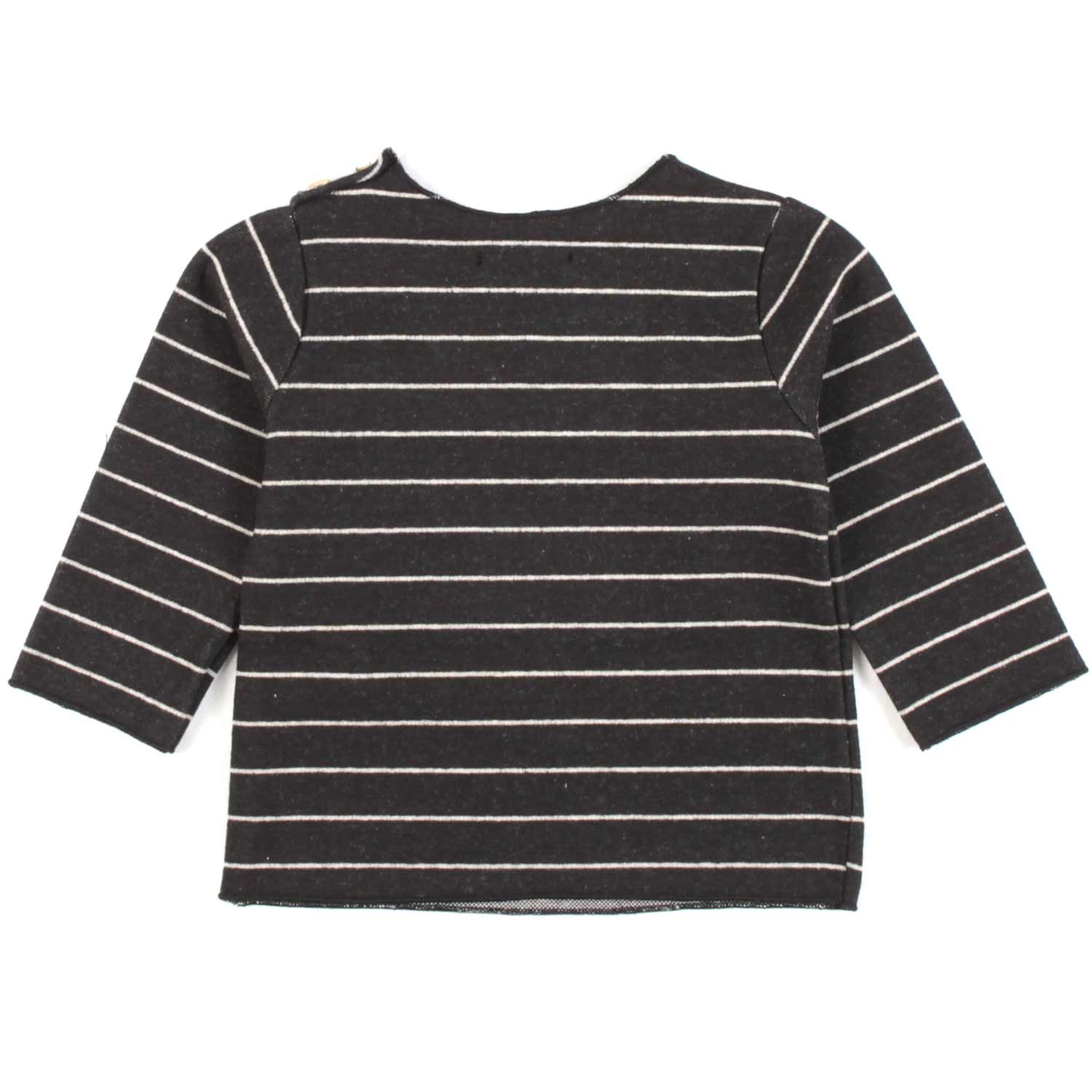 T-SHIRT BABY GRAFITE E BEIGE A RIGHE - annameglio.com abbigliamento moda