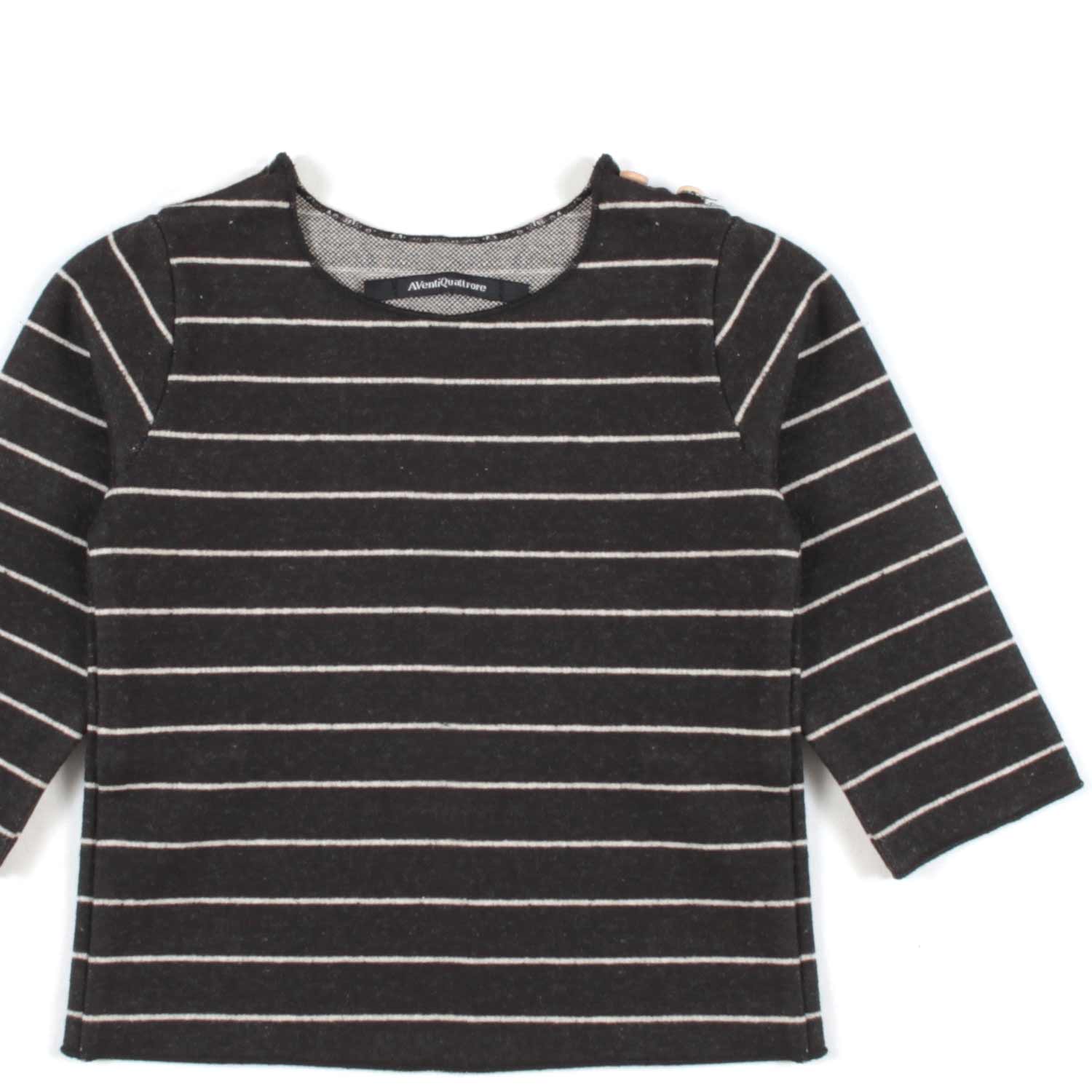 T-SHIRT BABY GRAFITE E BEIGE A RIGHE - annameglio.com abbigliamento moda