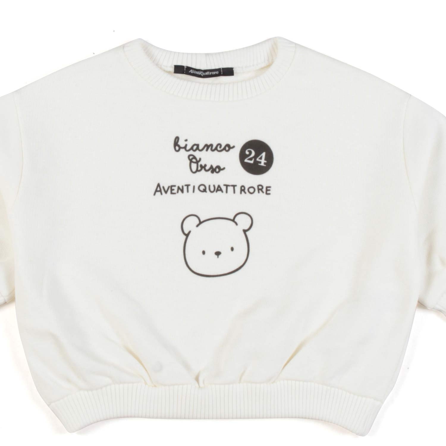 FELPA BIANCA CON ORSETTO BAMBINO E BAMBINA - annameglio.com abbigliamento moda